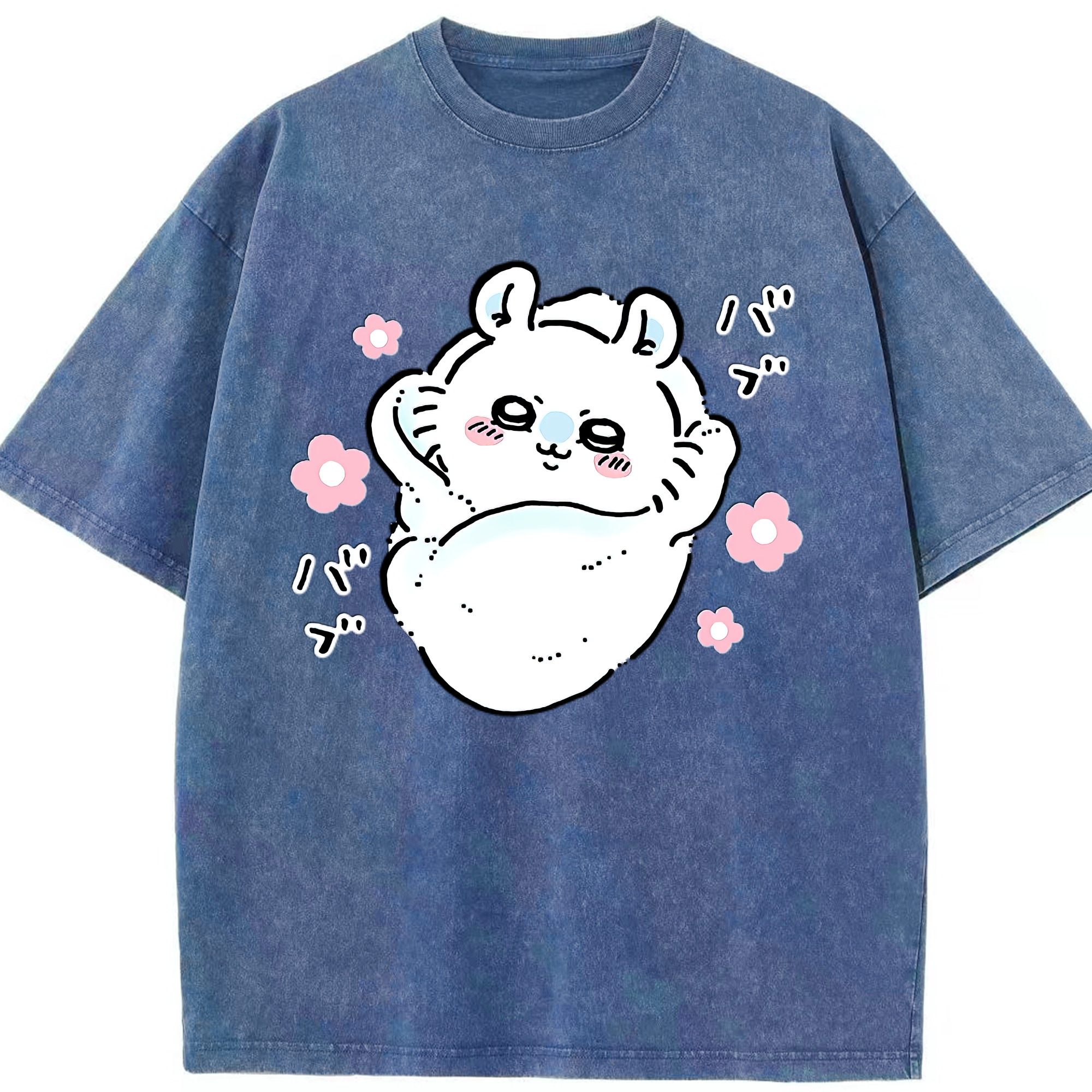 （画像用） ちいかわ モモンガ Chii-kawa Momonga 綿100% ヴィンテージ風 半袖Tシャツ（フロントプリント）
