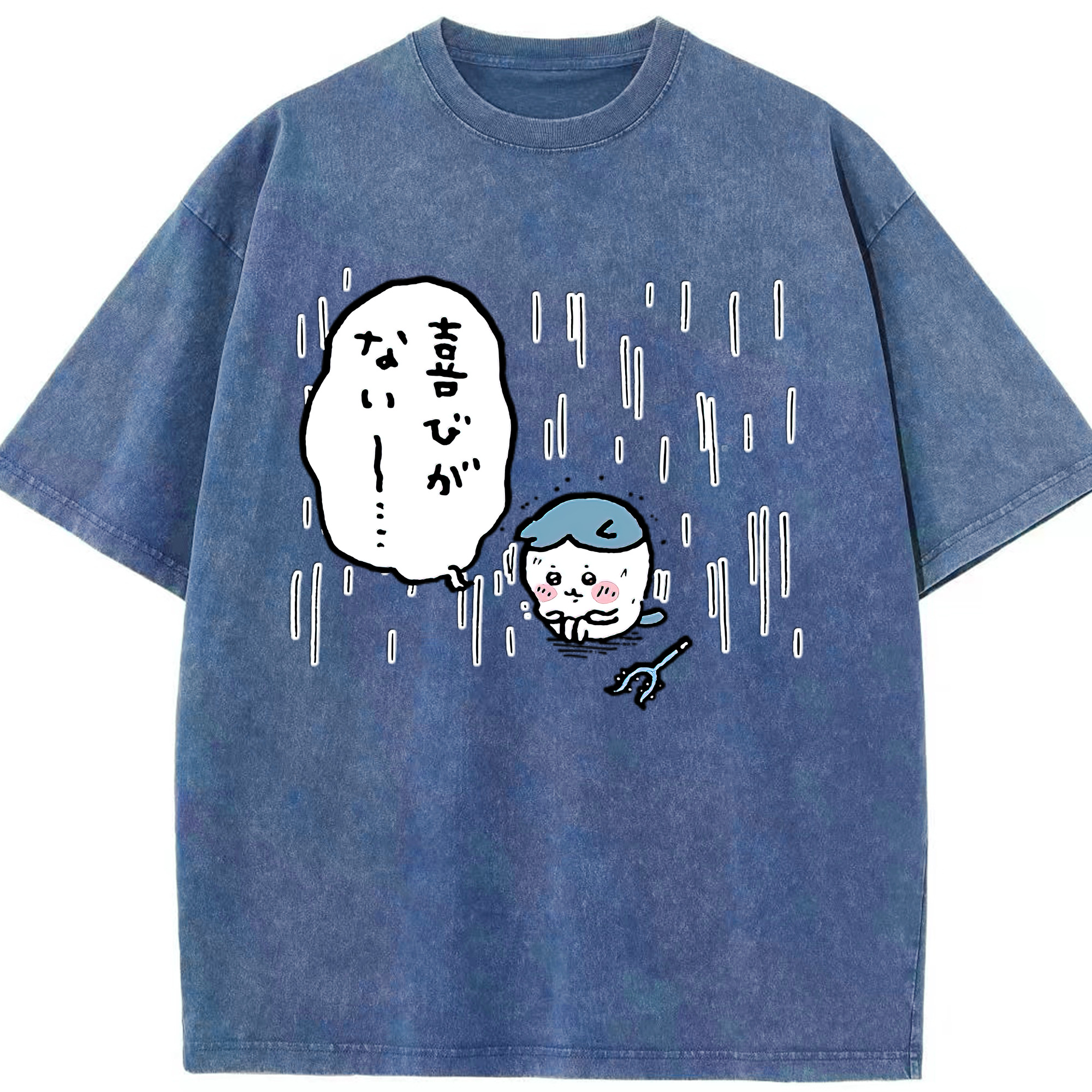 （画像用） ちいかわ ハチワレ Chii-kawa hachiware 綿100% ヴィンテージ風 半袖Tシャツ（フロントプリント）