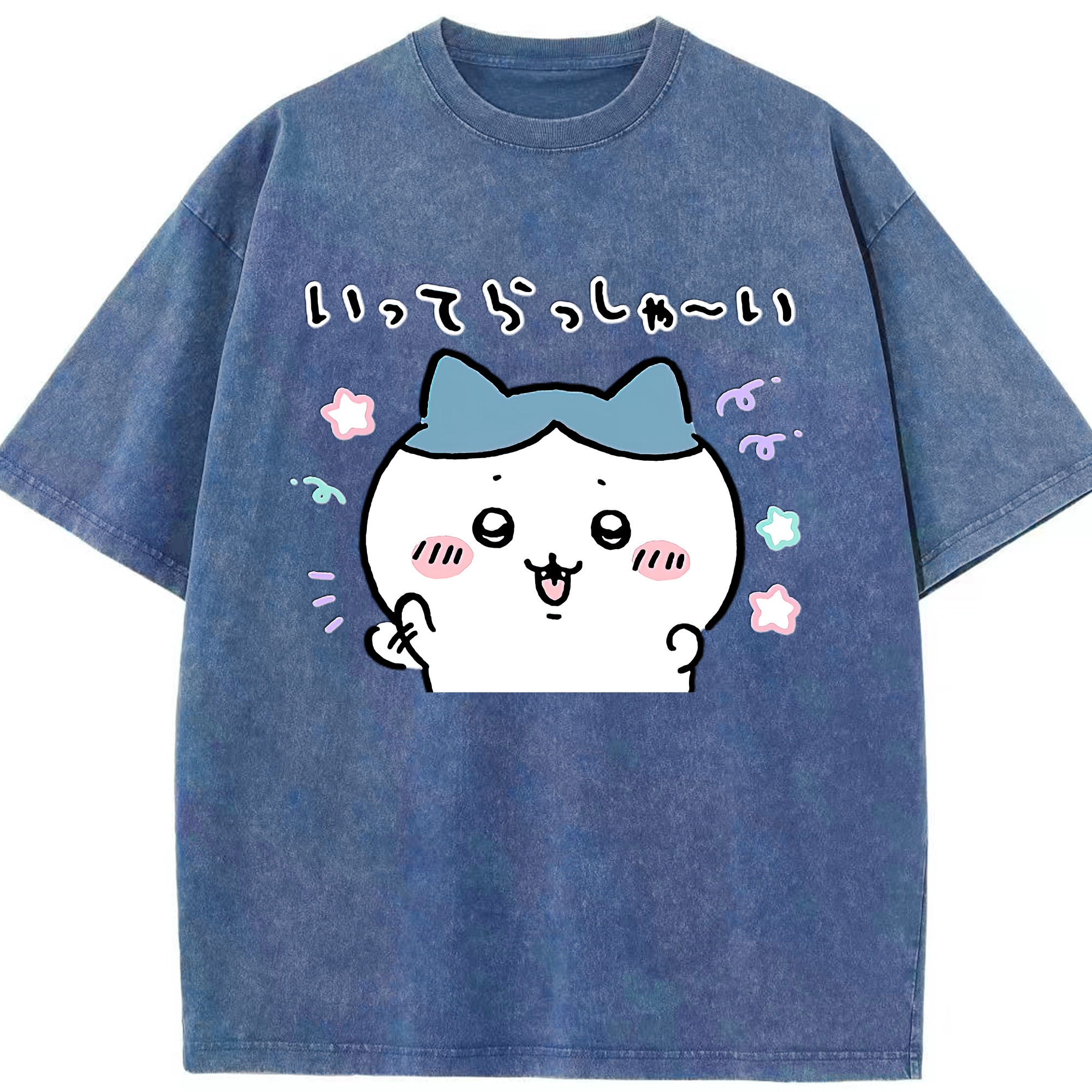 （画像用） ちいかわ ハチワレ Chii-kawa hachiware 綿100% ヴィンテージ風 半袖Tシャツ（フロントプリント）