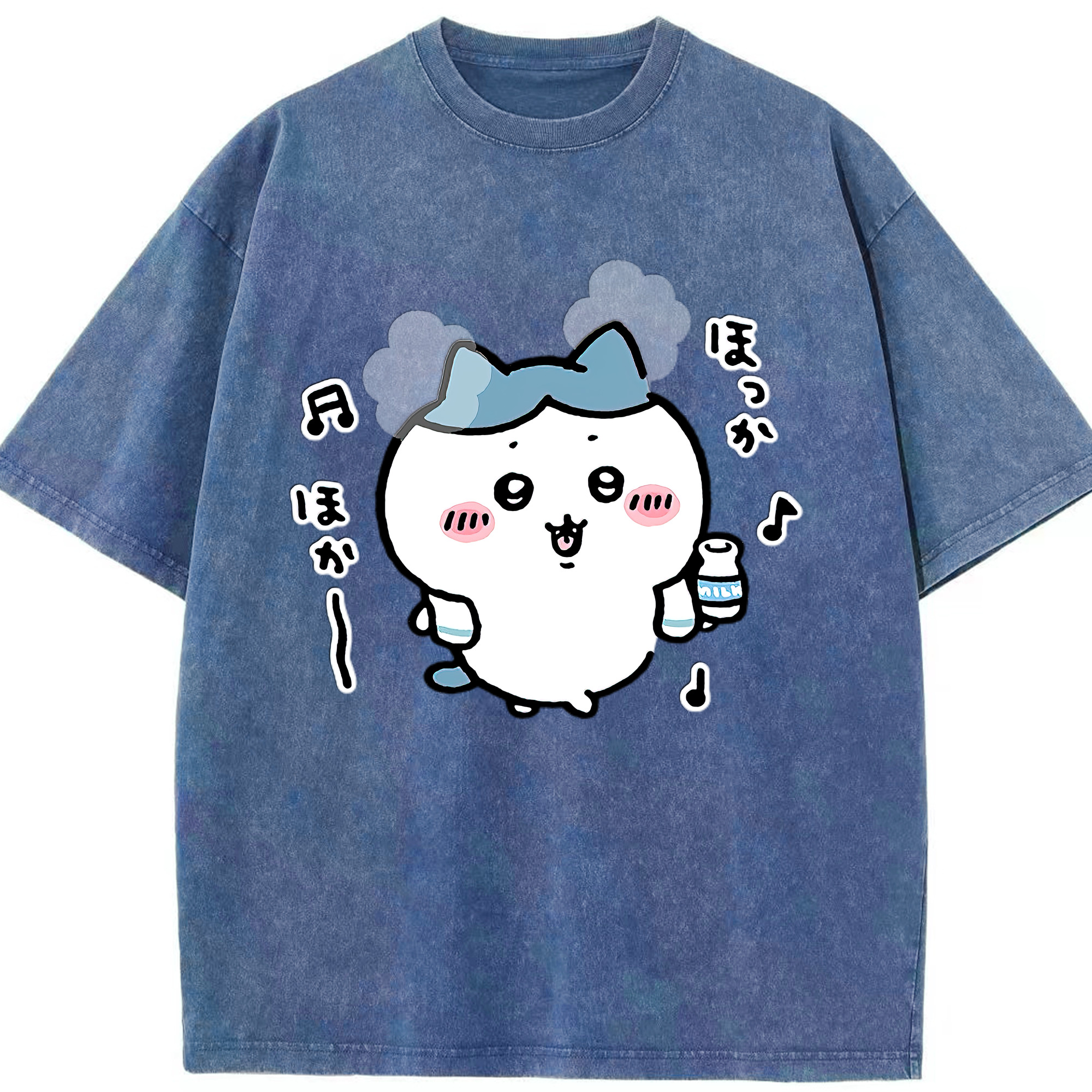 （画像用） ちいかわ ハチワレ Chii-kawa hachiware 綿100% ヴィンテージ風 半袖Tシャツ（フロントプリント）