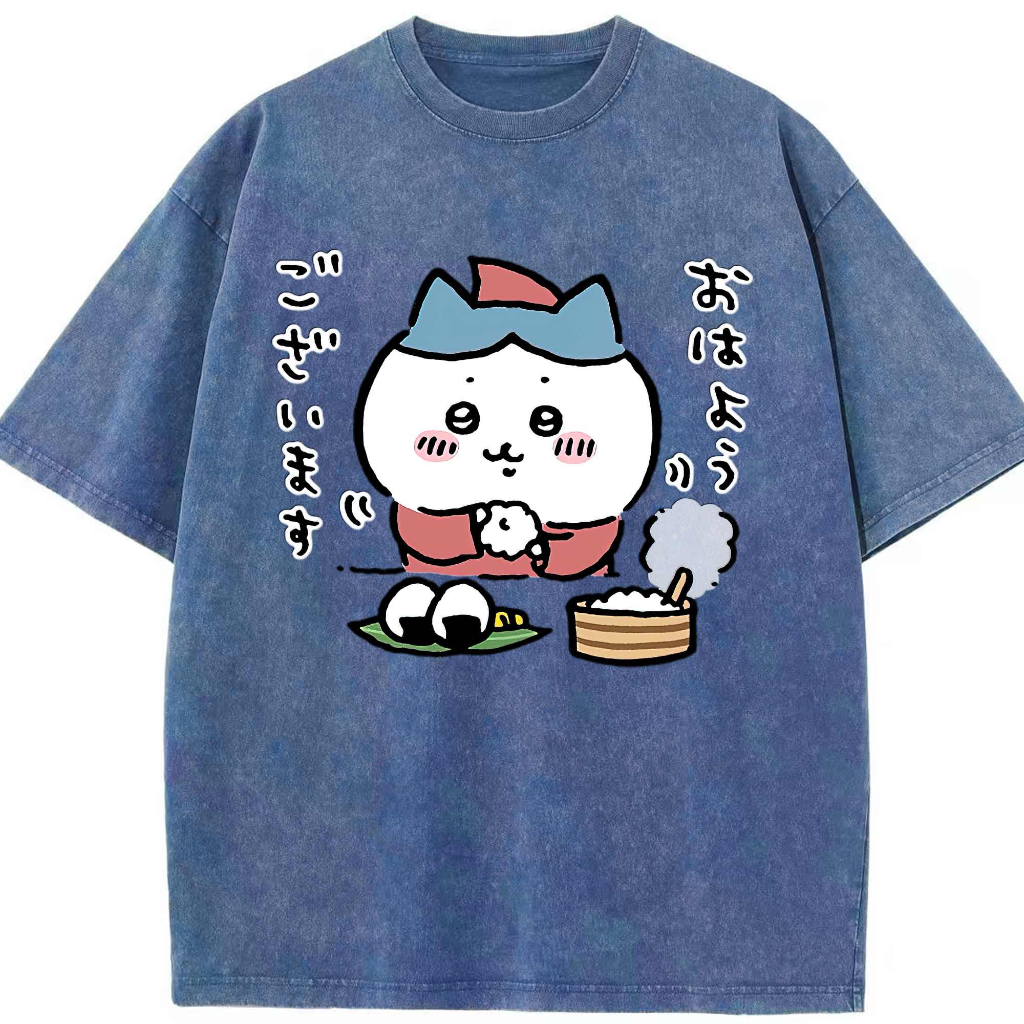（画像用） ちいかわ ハチワレ Chii-kawa hachiware 綿100% ヴィンテージ風 半袖Tシャツ（フロントプリント）