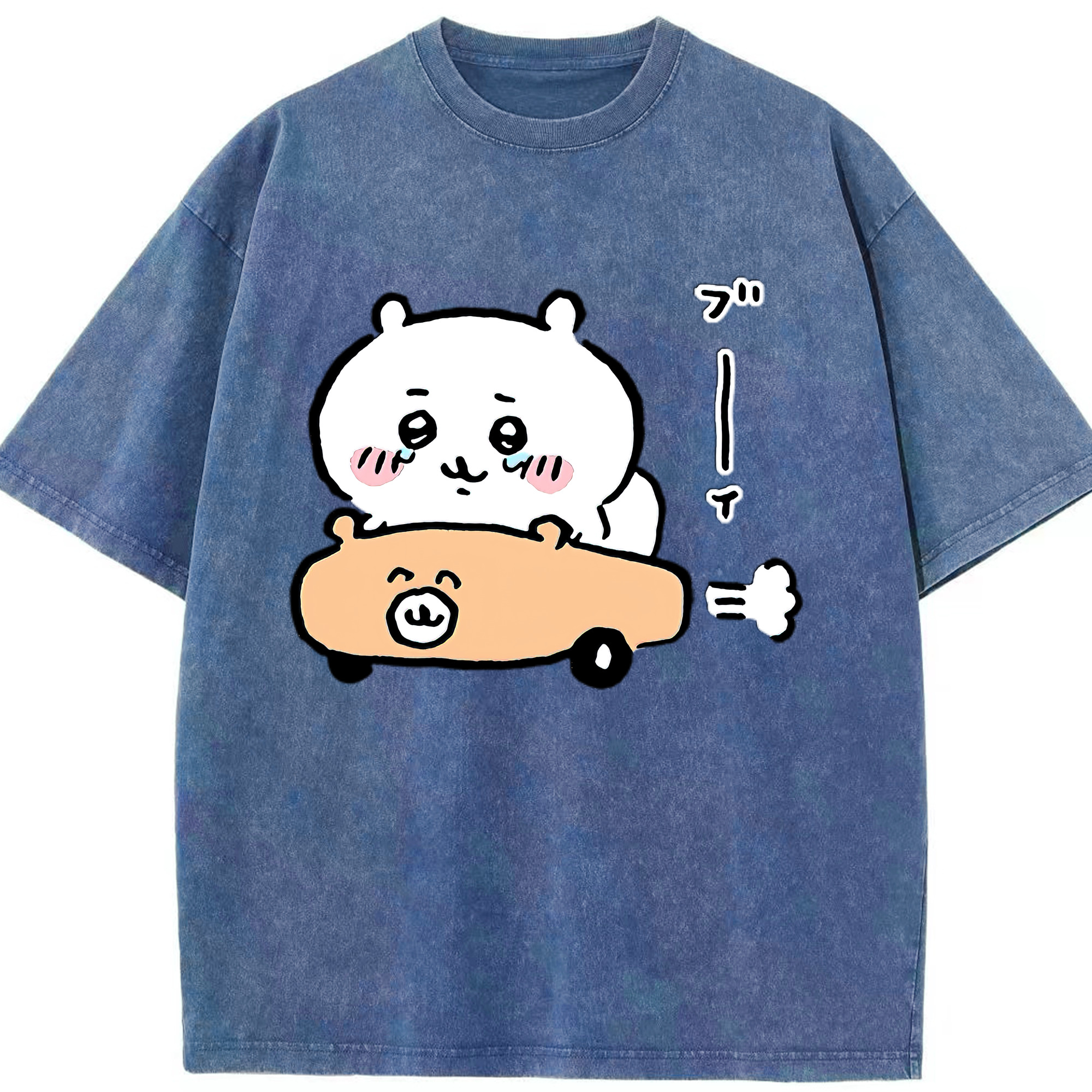 （画像用） ちいかわ ちいかわ Chii-kawa chiikawa 綿100% ヴィンテージ風 半袖Tシャツ（フロントプリント）