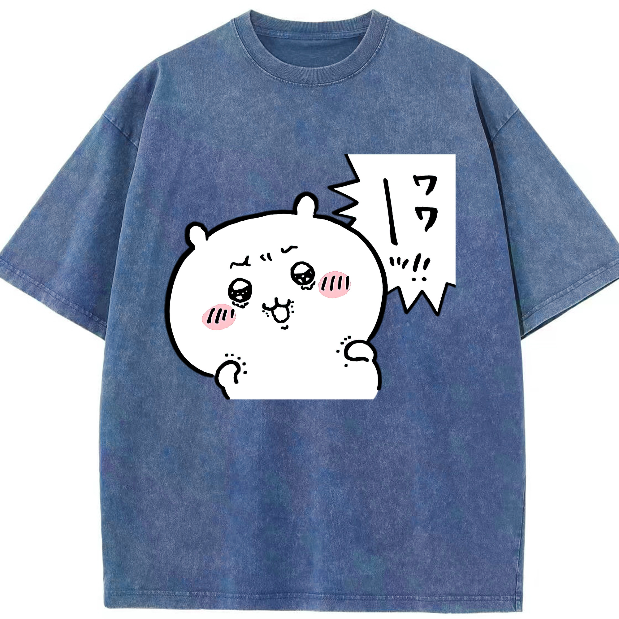 （画像用） ちいかわ ちいかわ Chii-kawa chiikawa 綿100% ヴィンテージ風 半袖Tシャツ（フロントプリント）