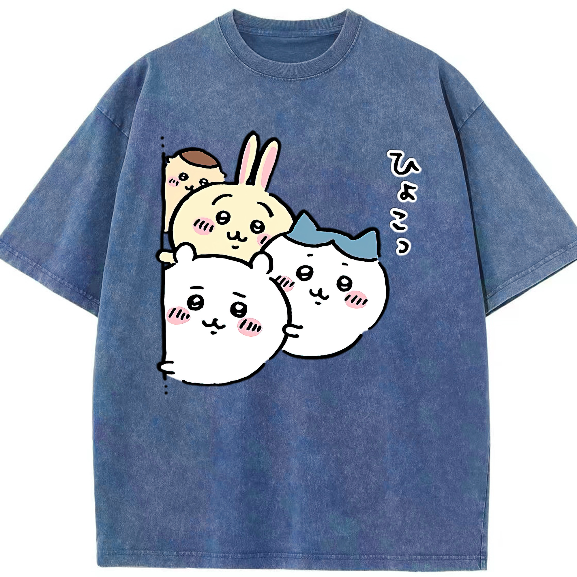 （画像用） ちいかわ ちいかわ Chii-kawa chiikawa 綿100% ヴィンテージ風 半袖Tシャツ（フロントプリント）
