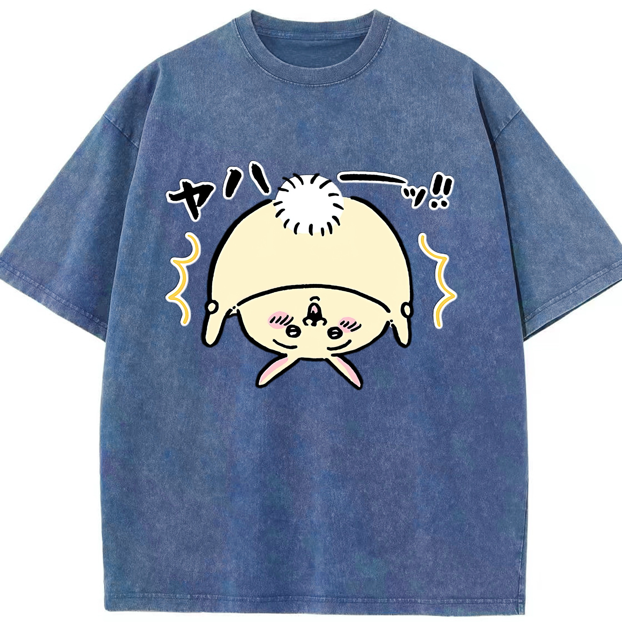 （画像用） ちいかわ うさぎ Chii-kawa usagi 綿100% ヴィンテージ風 半袖Tシャツ（フロントプリント）