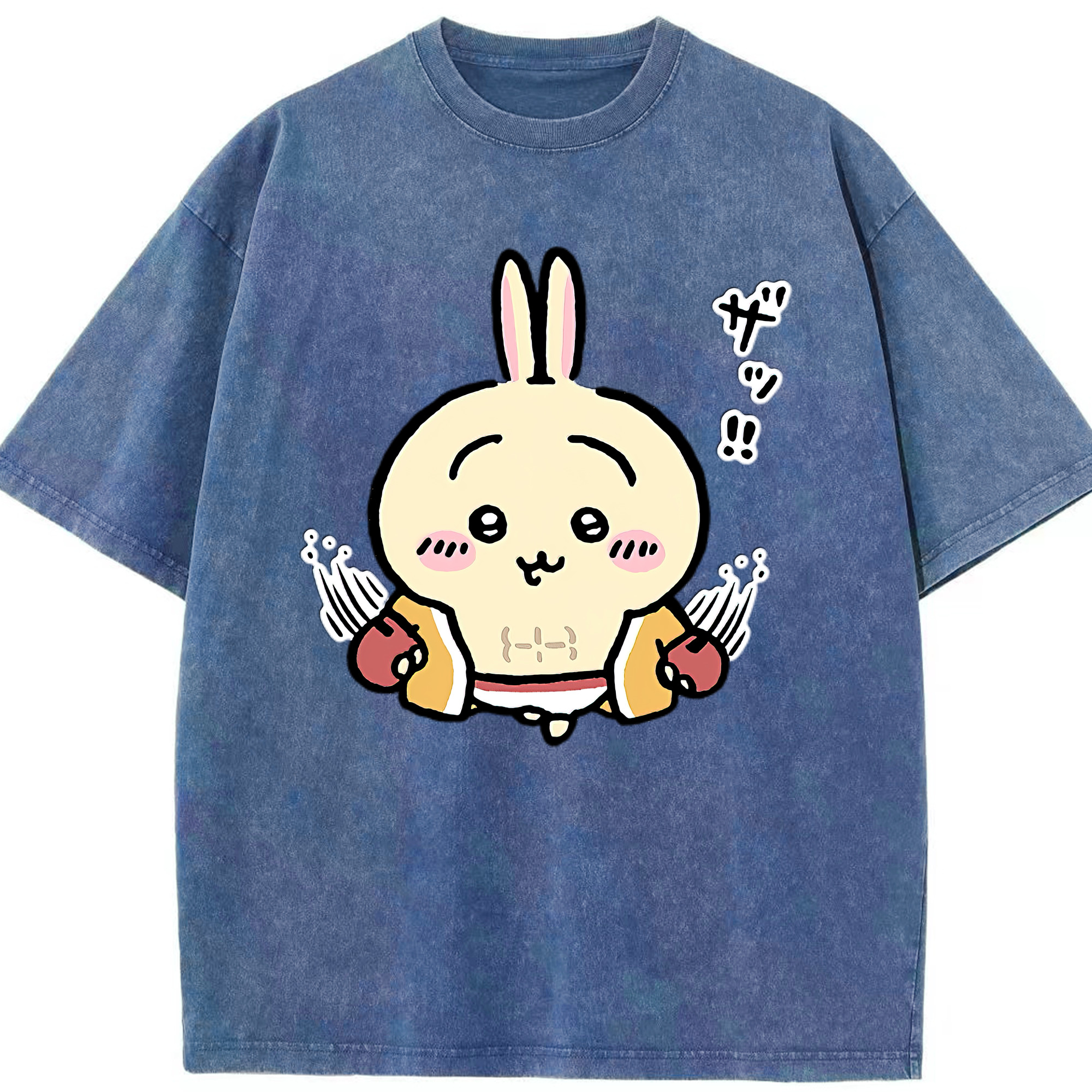 （画像用） ちいかわ うさぎ Chii-kawa usagi 綿100% ヴィンテージ風 半袖Tシャツ（フロントプリント）