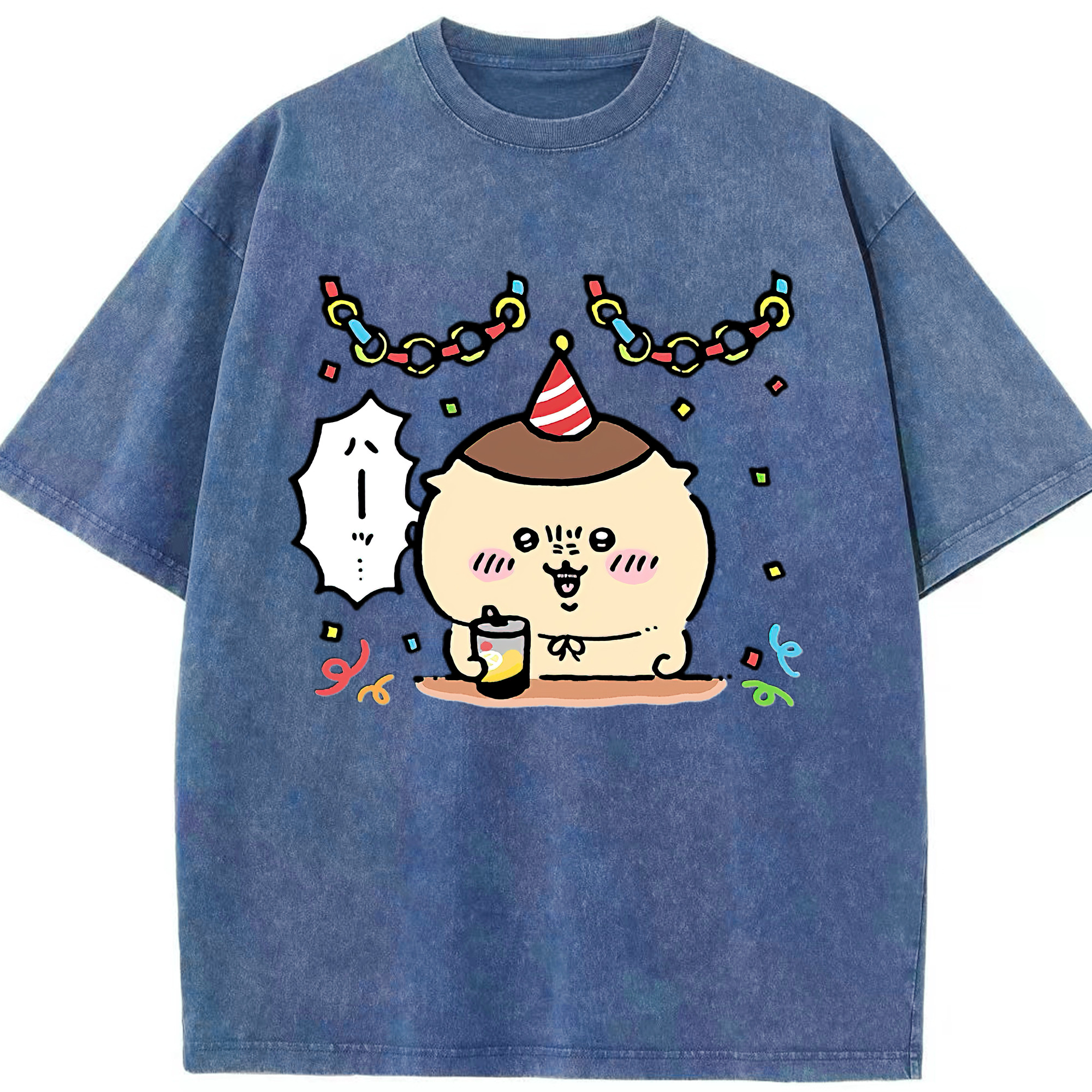 （画像用） ちいかわ くりまんじゅう Chii-kawa kuri manjū 綿100% ヴィンテージ風 半袖Tシャツ（フロントプリント）