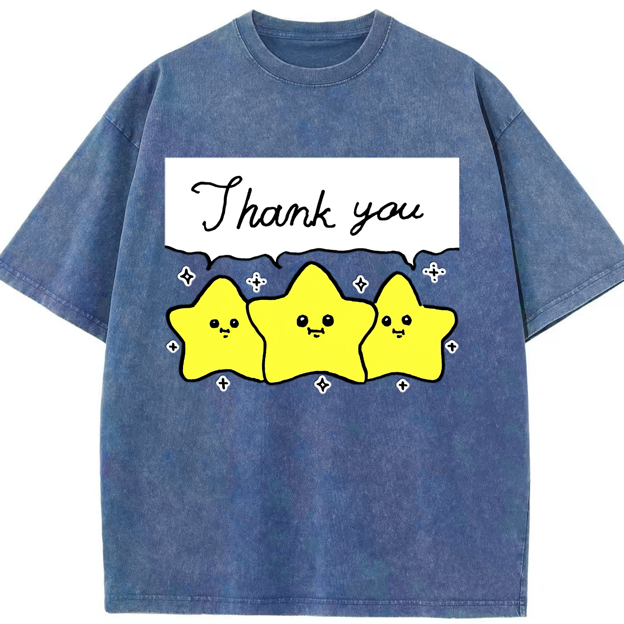 （画像用） ちいかわ 流れ星 Chii-kawa Shooting star 綿100% ヴィンテージ風 半袖Tシャツ（フロントプリント）