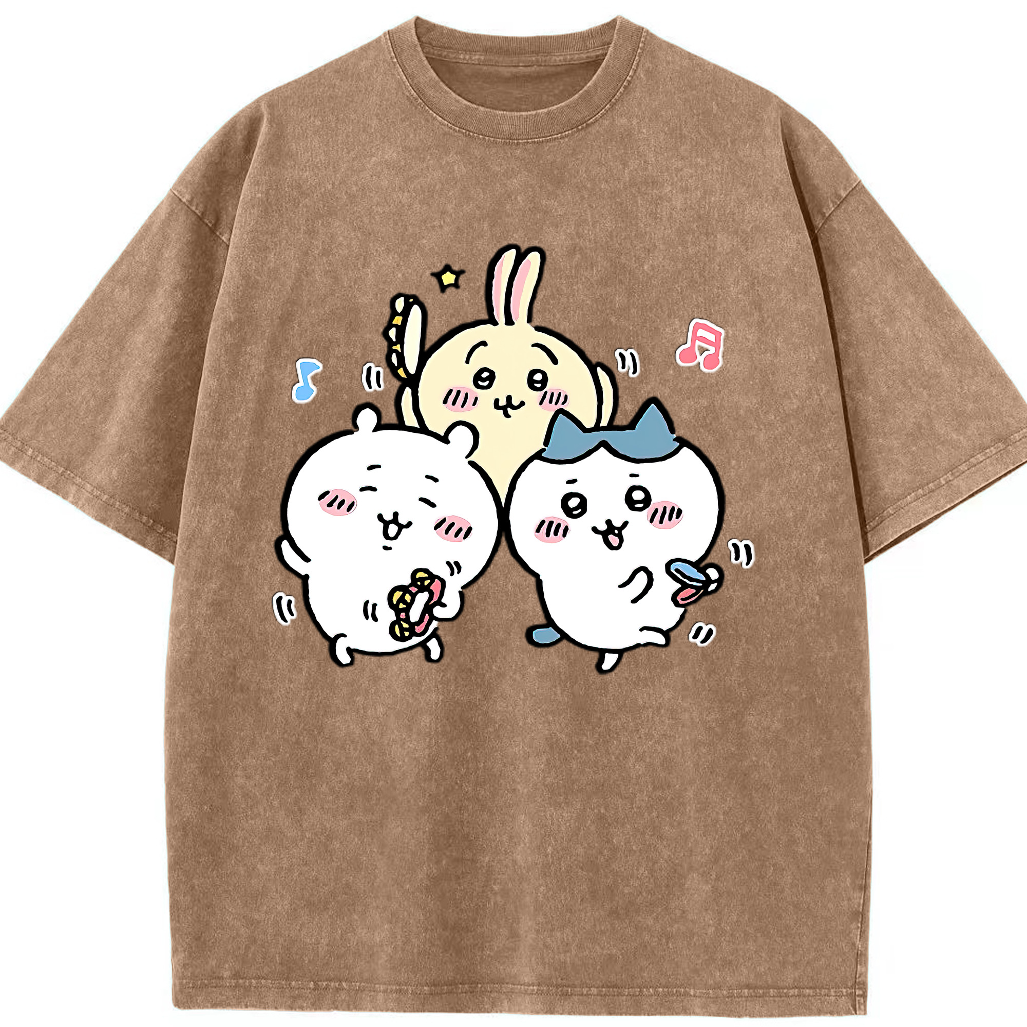 （画像用） ちいかわ ハチワレ Chii-kawa hachiware 綿100% ヴィンテージ風 半袖Tシャツ（フロントプリント）