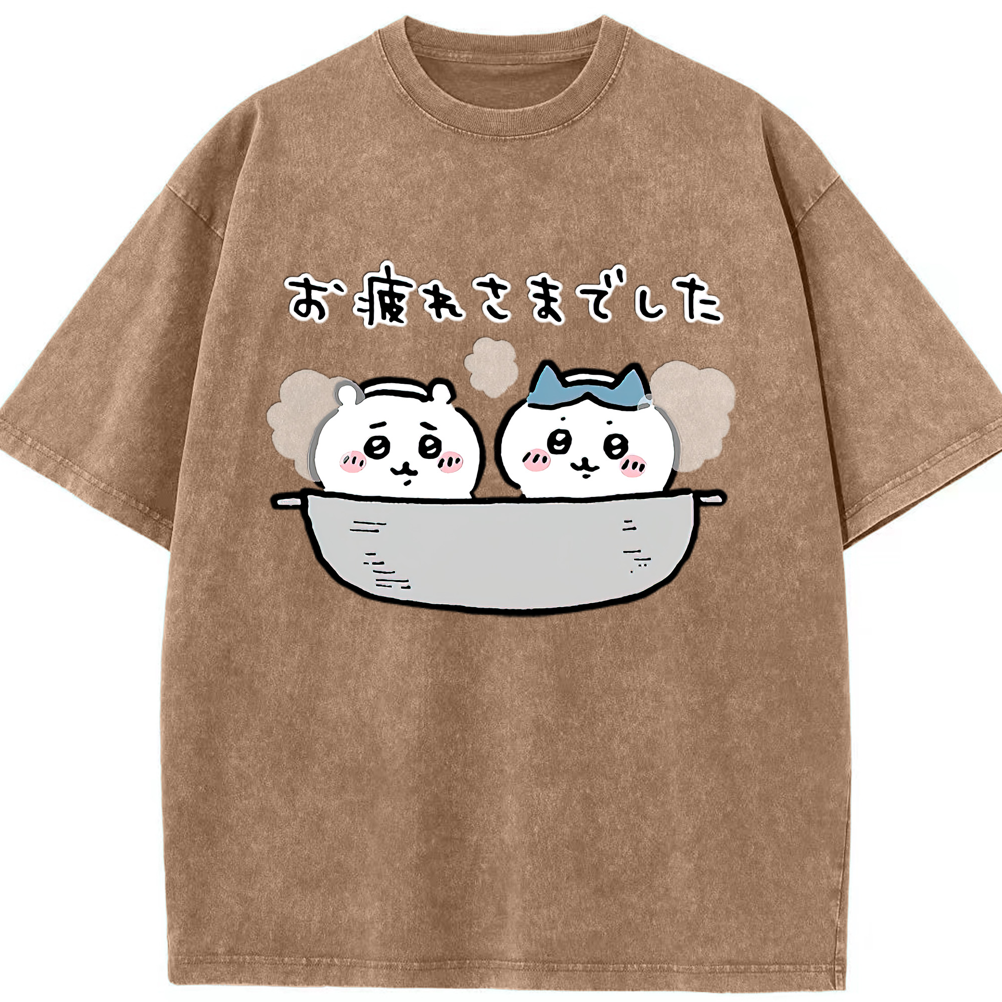 （画像用） ちいかわ ハチワレ Chii-kawa hachiware 綿100% ヴィンテージ風 半袖Tシャツ（フロントプリント）