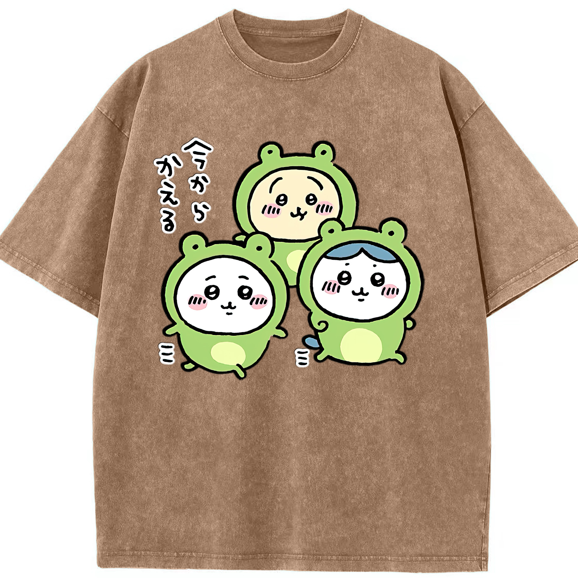 （画像用） ちいかわ ハチワレ Chii-kawa hachiware 綿100% ヴィンテージ風 半袖Tシャツ（フロントプリント）