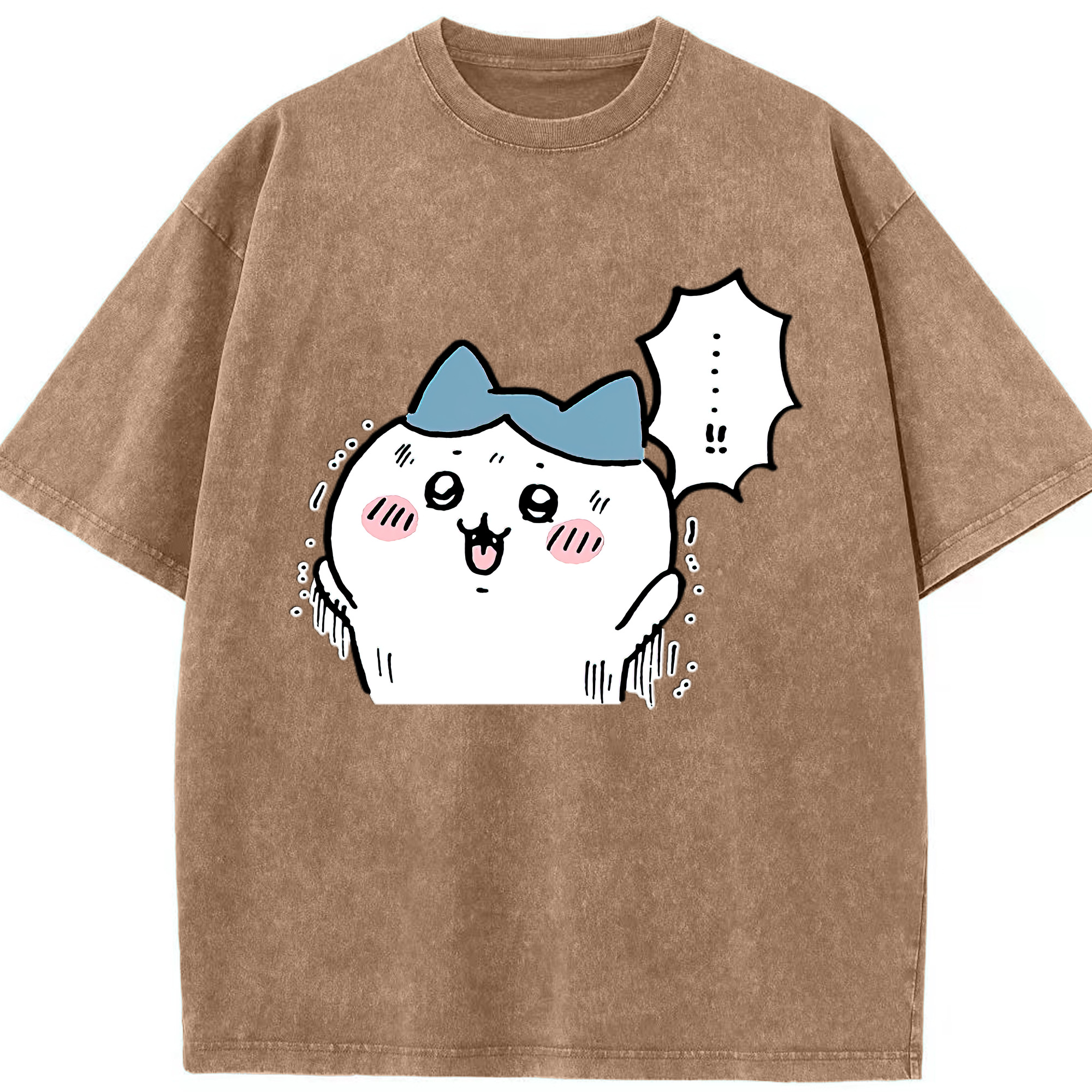 （画像用） ちいかわ ハチワレ Chii-kawa hachiware 綿100% ヴィンテージ風 半袖Tシャツ（フロントプリント）
