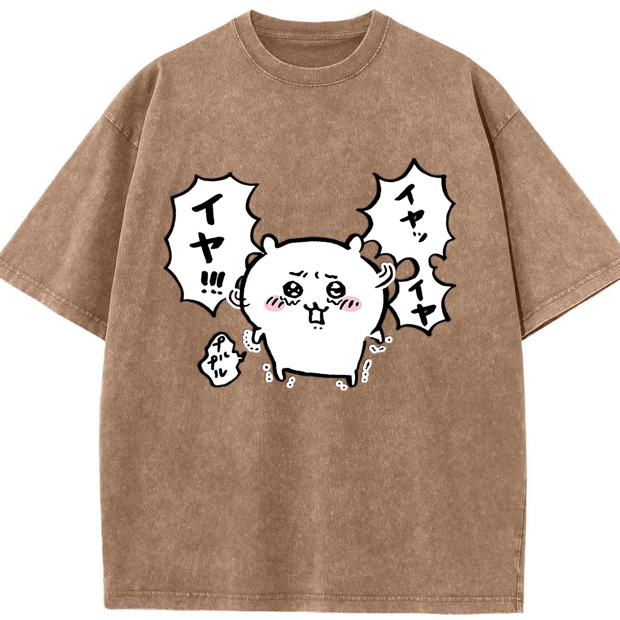 （画像用） ちいかわ ちいかわ Chii-kawa chiikawa 綿100% ヴィンテージ風 半袖Tシャツ（フロントプリント）
