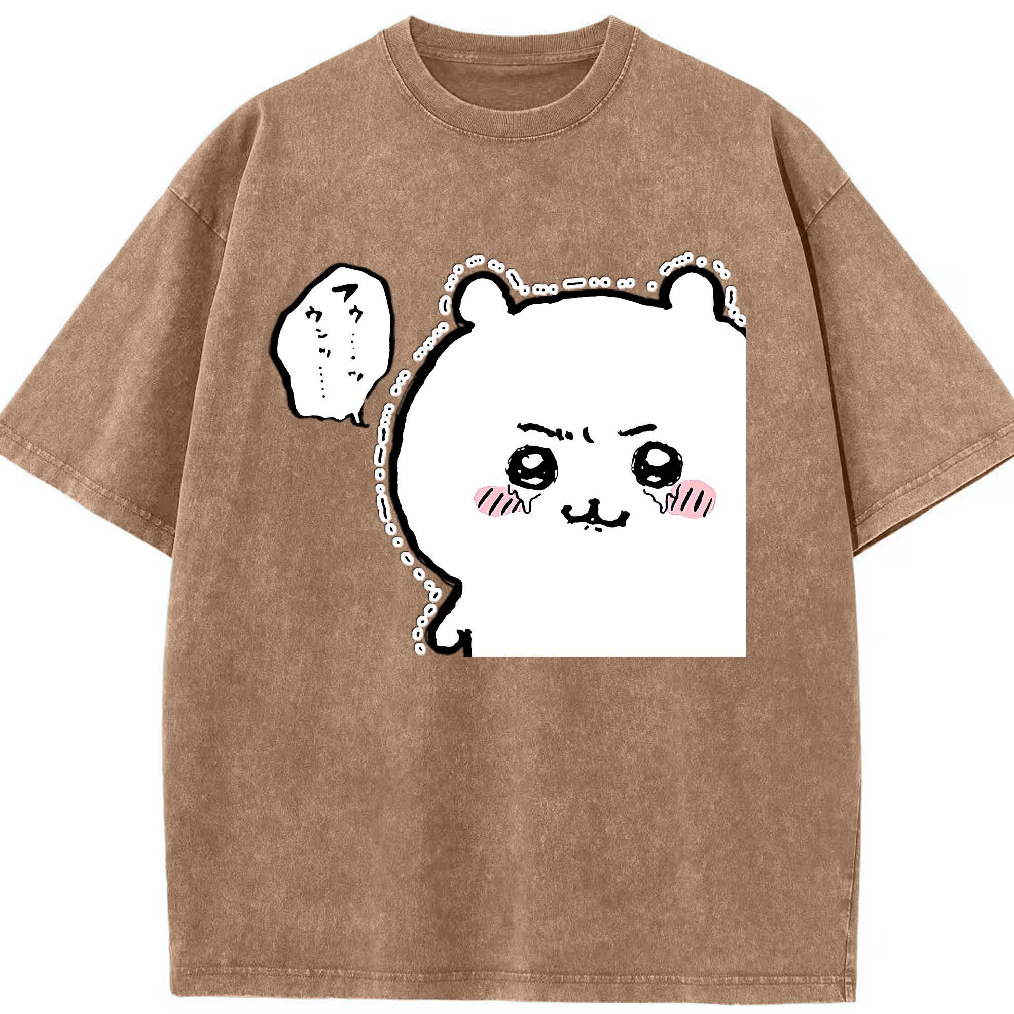 （画像用） ちいかわ ちいかわ Chii-kawa chiikawa 綿100% ヴィンテージ風 半袖Tシャツ（フロントプリント）