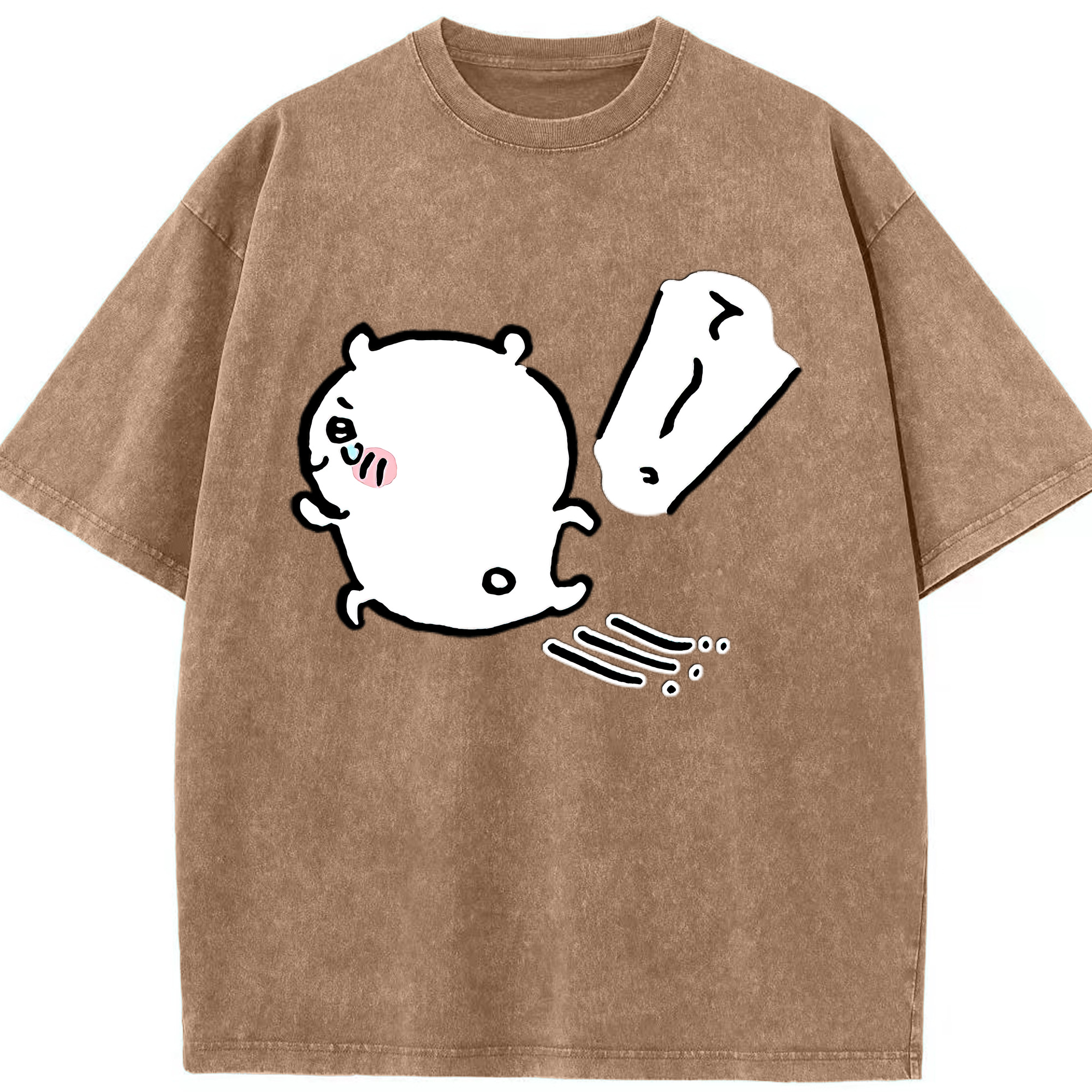 （画像用） ちいかわ ちいかわ Chii-kawa chiikawa 綿100% ヴィンテージ風 半袖Tシャツ（フロントプリント）