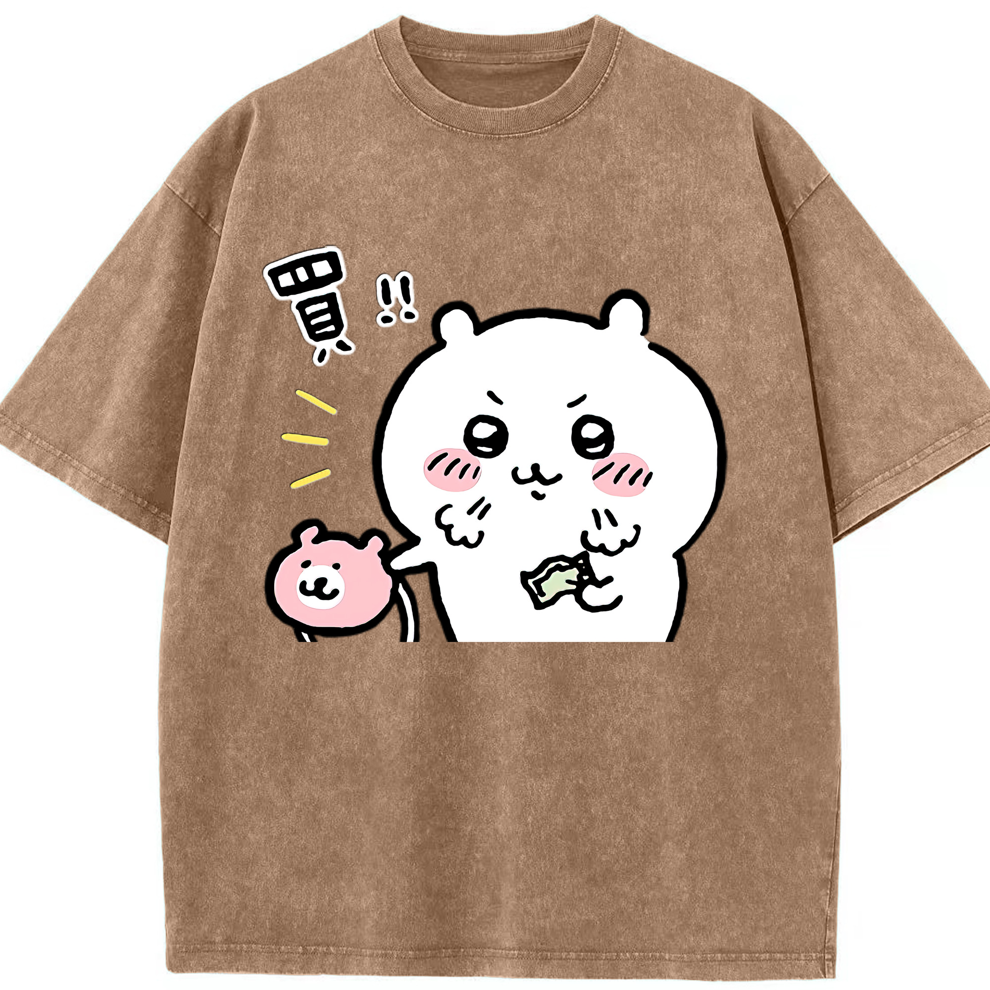 （画像用） ちいかわ ちいかわ Chii-kawa chiikawa 綿100% ヴィンテージ風 半袖Tシャツ（フロントプリント）