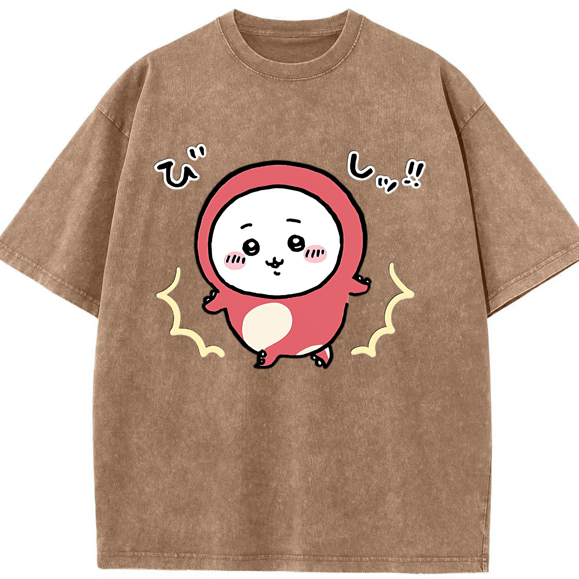 （画像用） ちいかわ ちいかわ Chii-kawa chiikawa 綿100% ヴィンテージ風 半袖Tシャツ（フロントプリント）