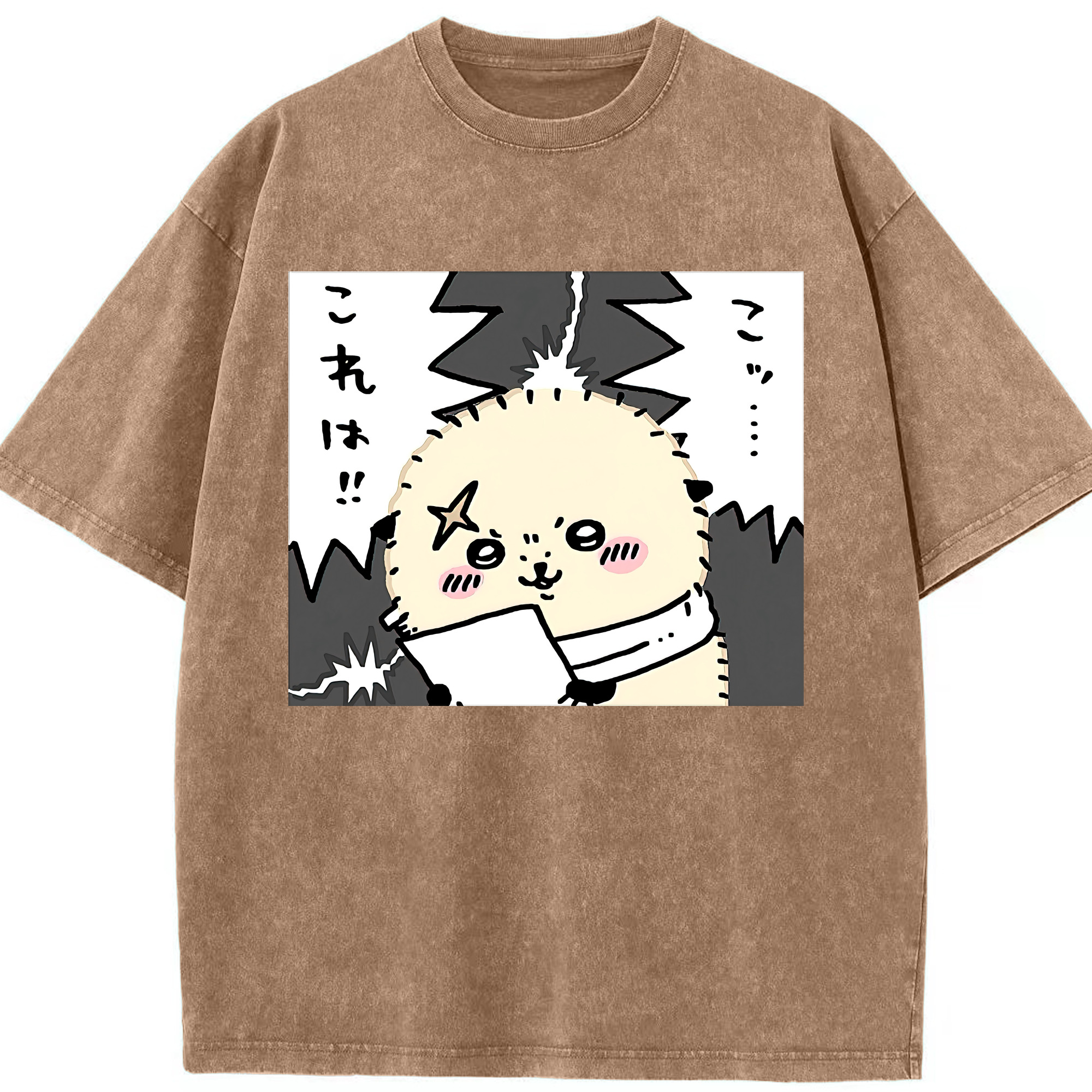 （画像用） ちいかわ ラッコ Chii-kawa Sea otter 綿100% ヴィンテージ風 半袖Tシャツ（フロントプリント）