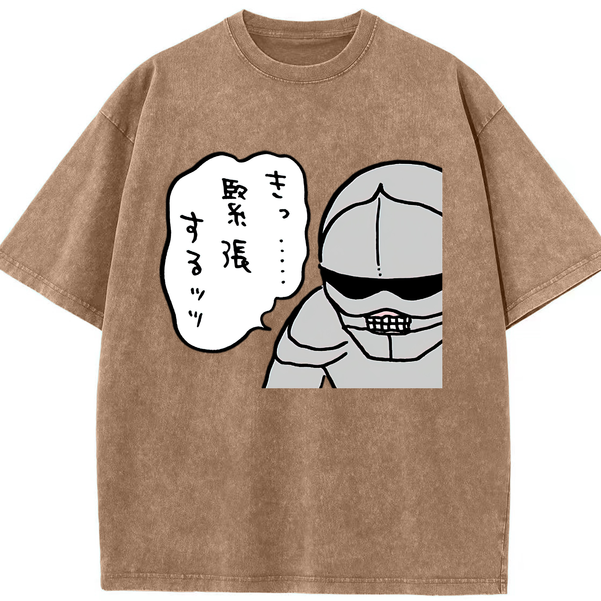 （画像用） ちいかわ 労働の鎧さん Chii-kawa Mr. Armor of Labor 綿100% ヴィンテージ風 半袖Tシャツ（フロントプリント）