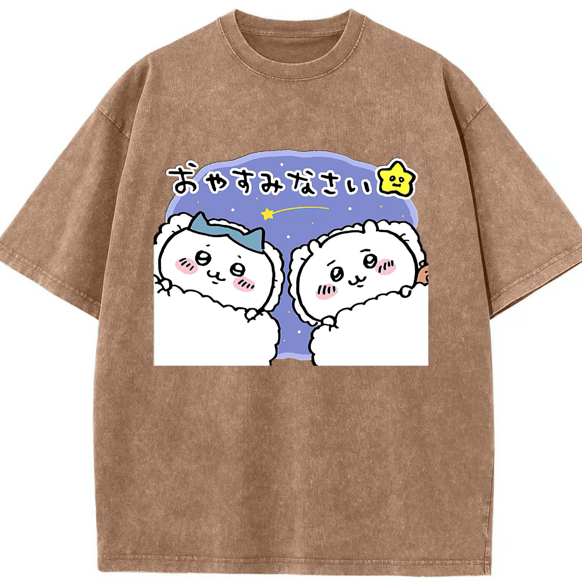 （画像用） ちいかわ ハチワレ Chii-kawa hachiware 綿100% ヴィンテージ風 半袖Tシャツ（フロントプリント）
