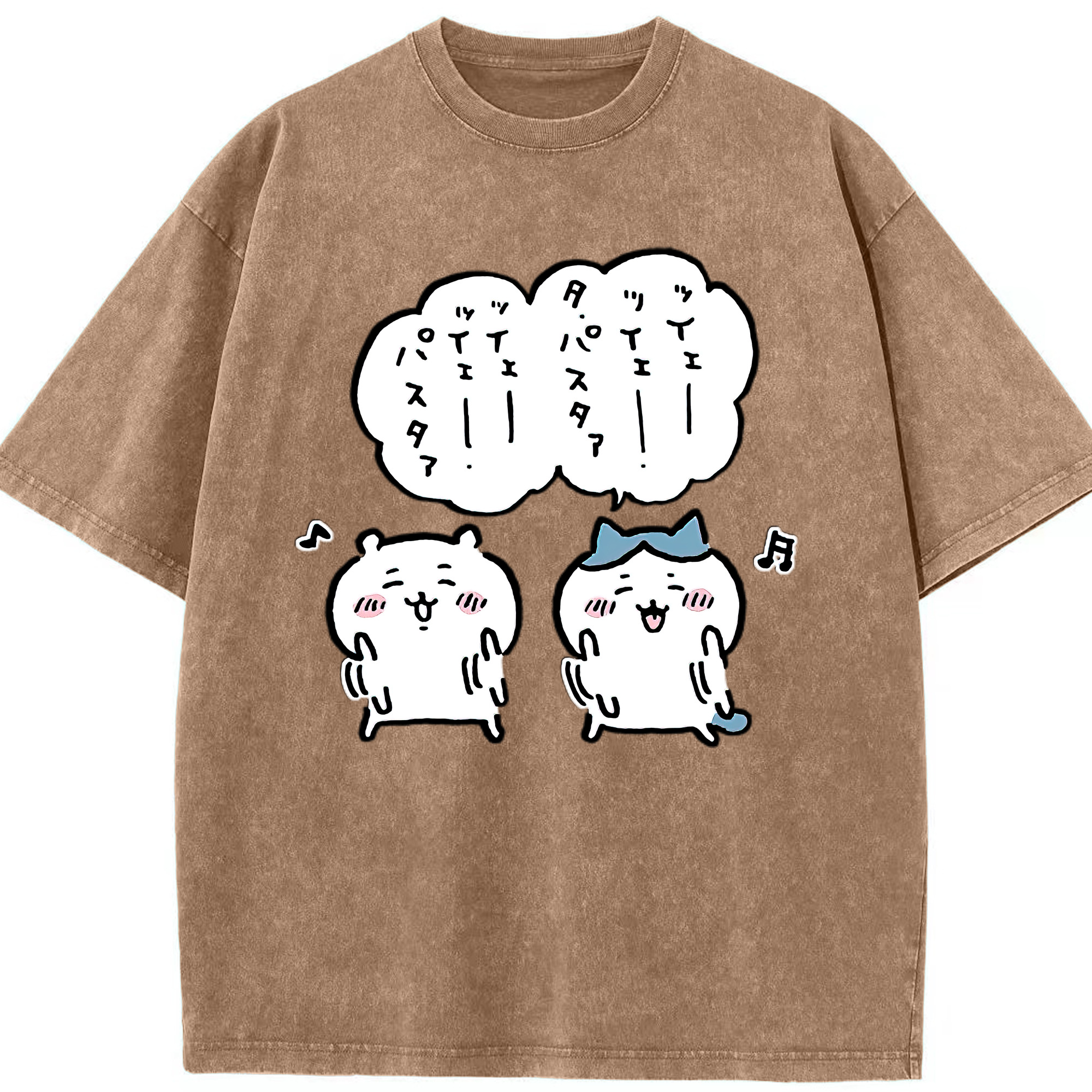 （画像用） ちいかわ ハチワレ Chii-kawa hachiware 綿100% ヴィンテージ風 半袖Tシャツ（フロントプリント）