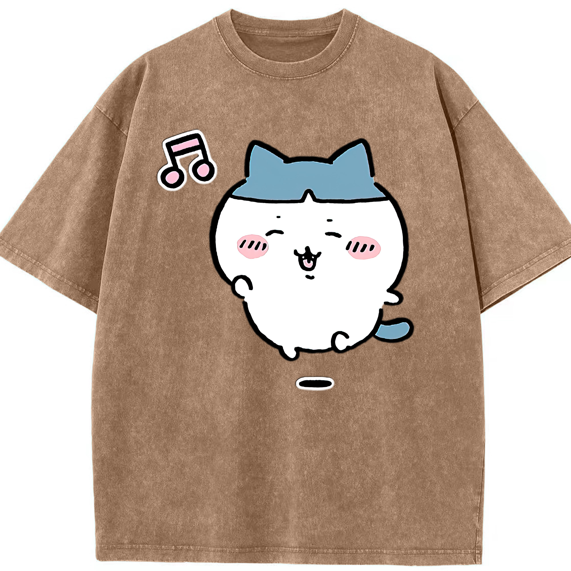 （画像用） ちいかわ ハチワレ Chii-kawa hachiware 綿100% ヴィンテージ風 半袖Tシャツ（フロントプリント）