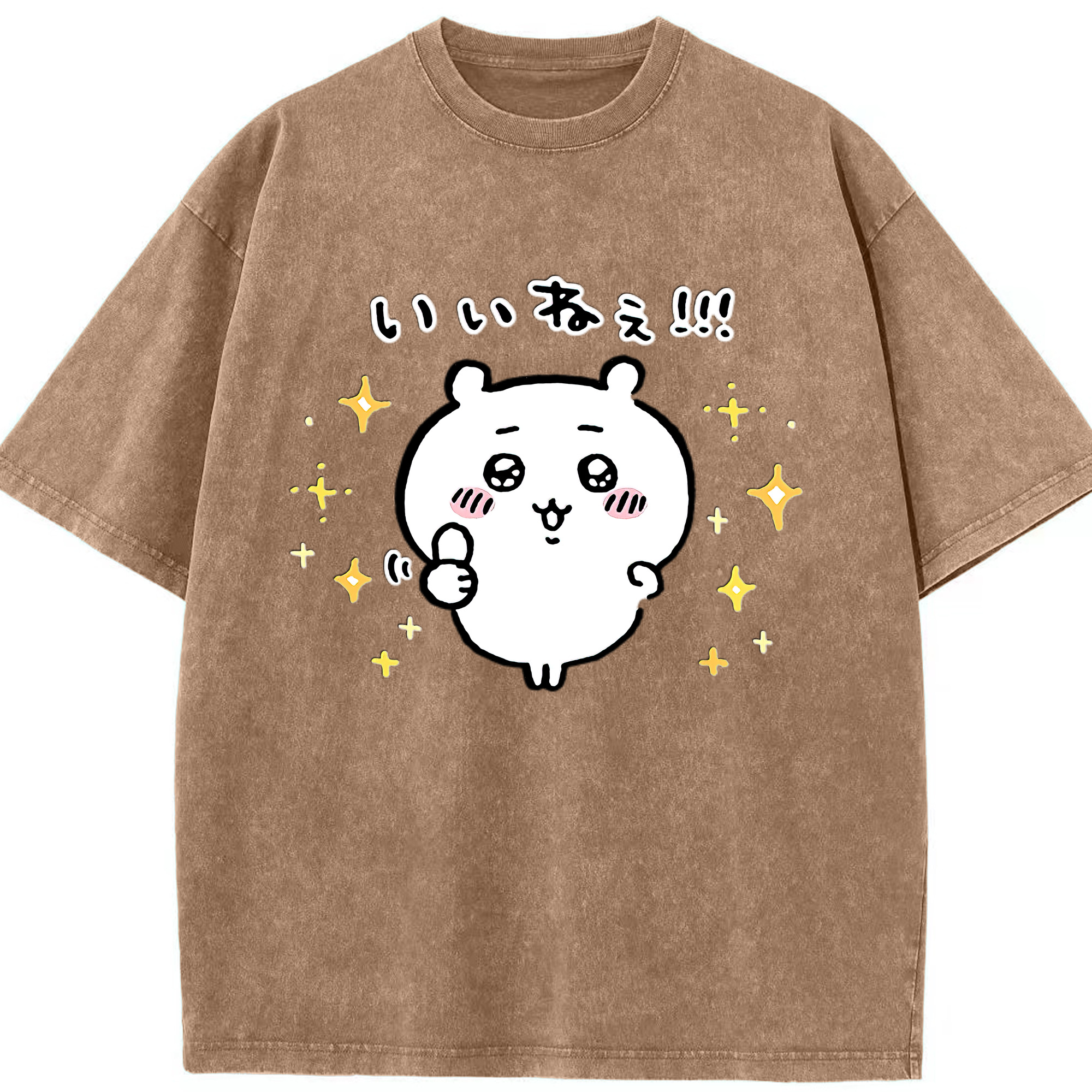 （画像用） ちいかわ ちいかわ Chii-kawa chiikawa 綿100% ヴィンテージ風 半袖Tシャツ（フロントプリント）