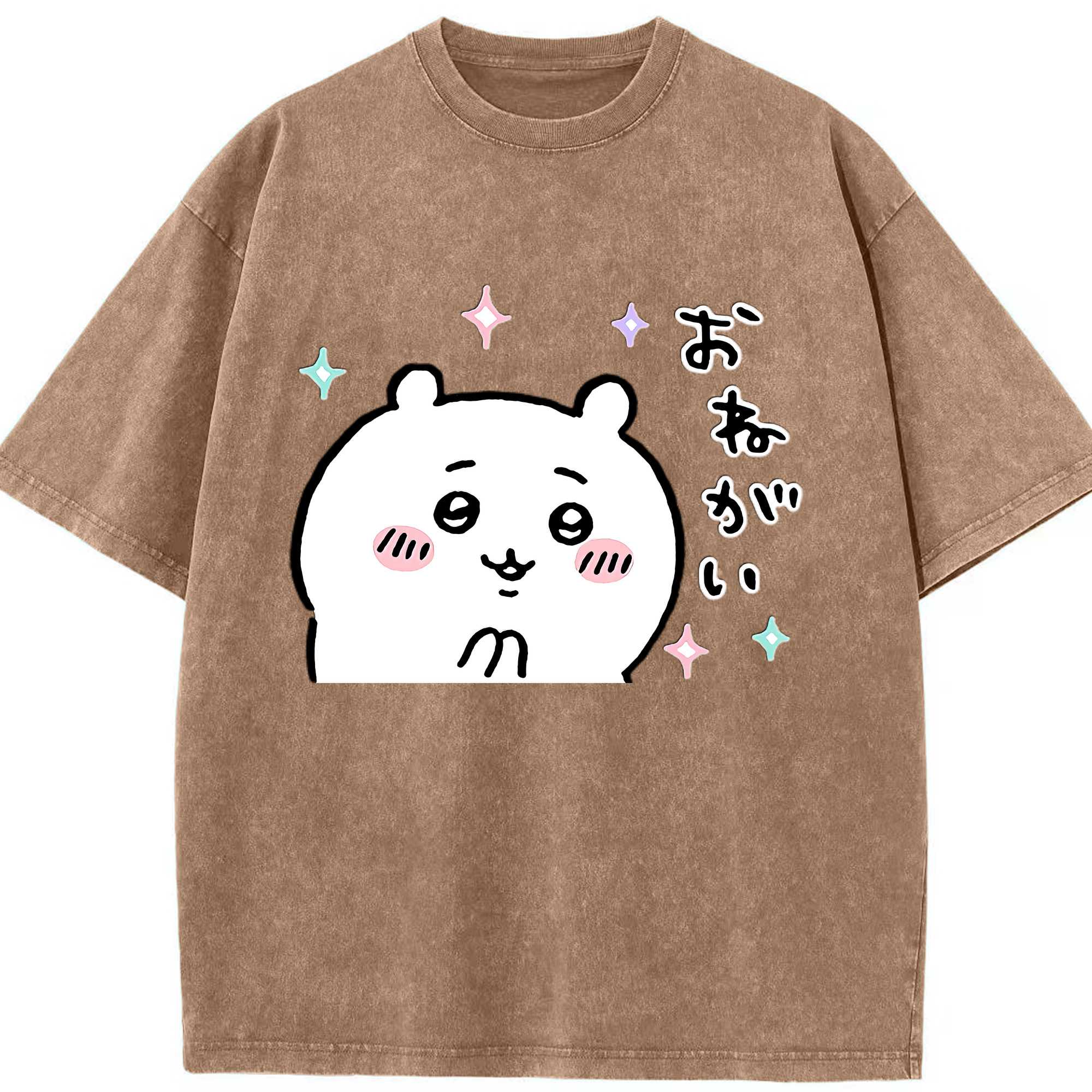 （画像用） ちいかわ ちいかわ Chii-kawa chiikawa 綿100% ヴィンテージ風 半袖Tシャツ（フロントプリント）