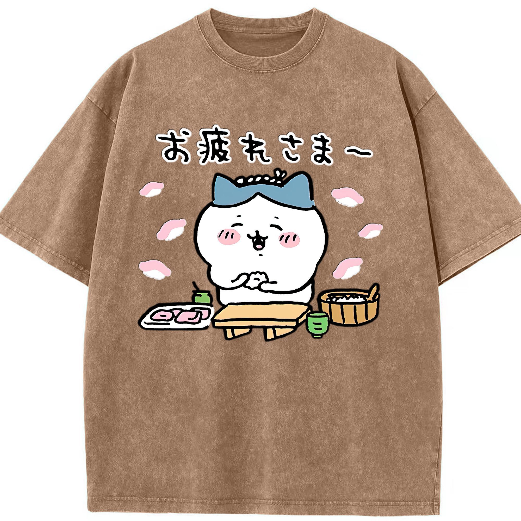 （画像用） ちいかわ ハチワレ Chii-kawa hachiware 綿100% ヴィンテージ風 半袖Tシャツ（フロントプリント）