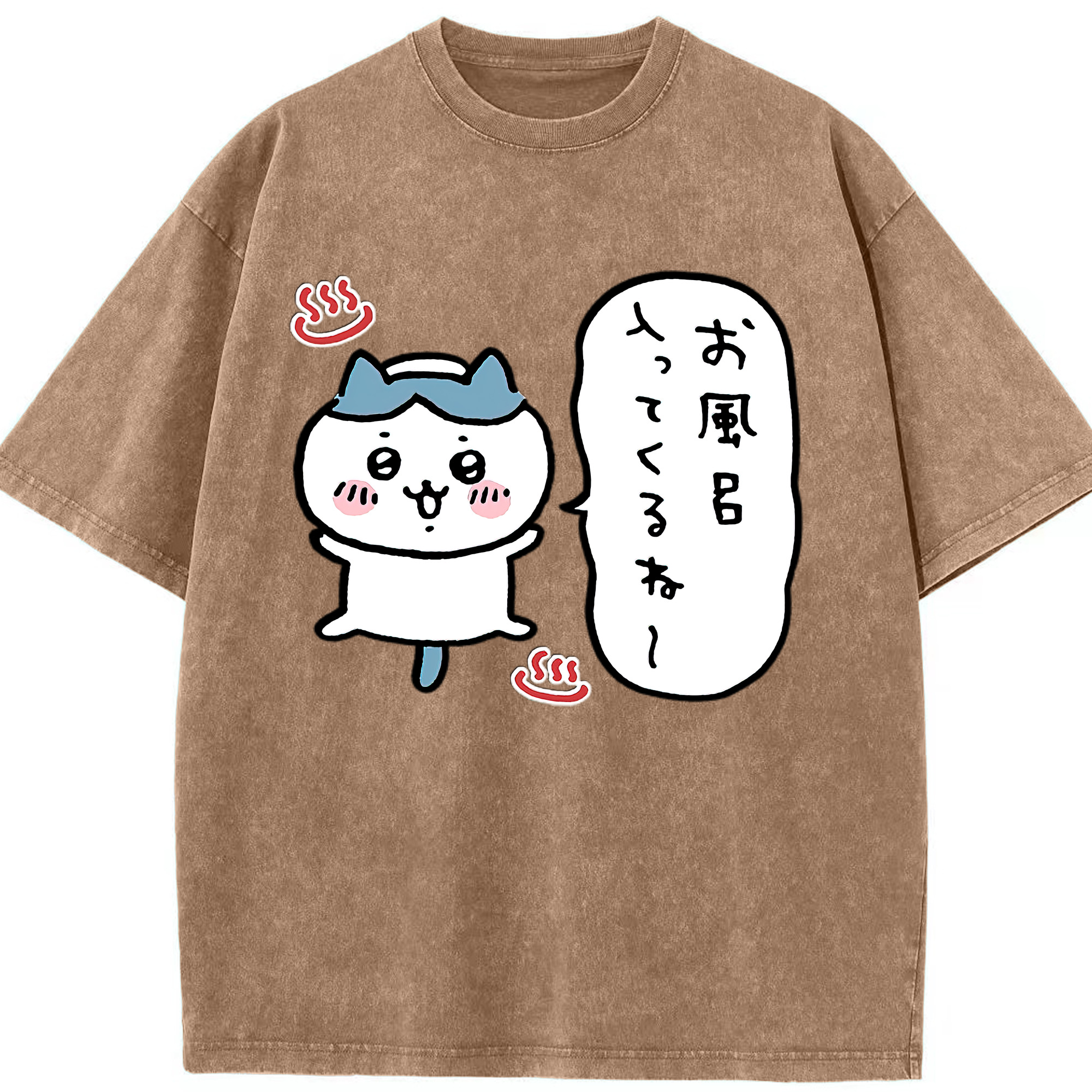 （画像用） ちいかわ ハチワレ Chii-kawa hachiware 綿100% ヴィンテージ風 半袖Tシャツ（フロントプリント）