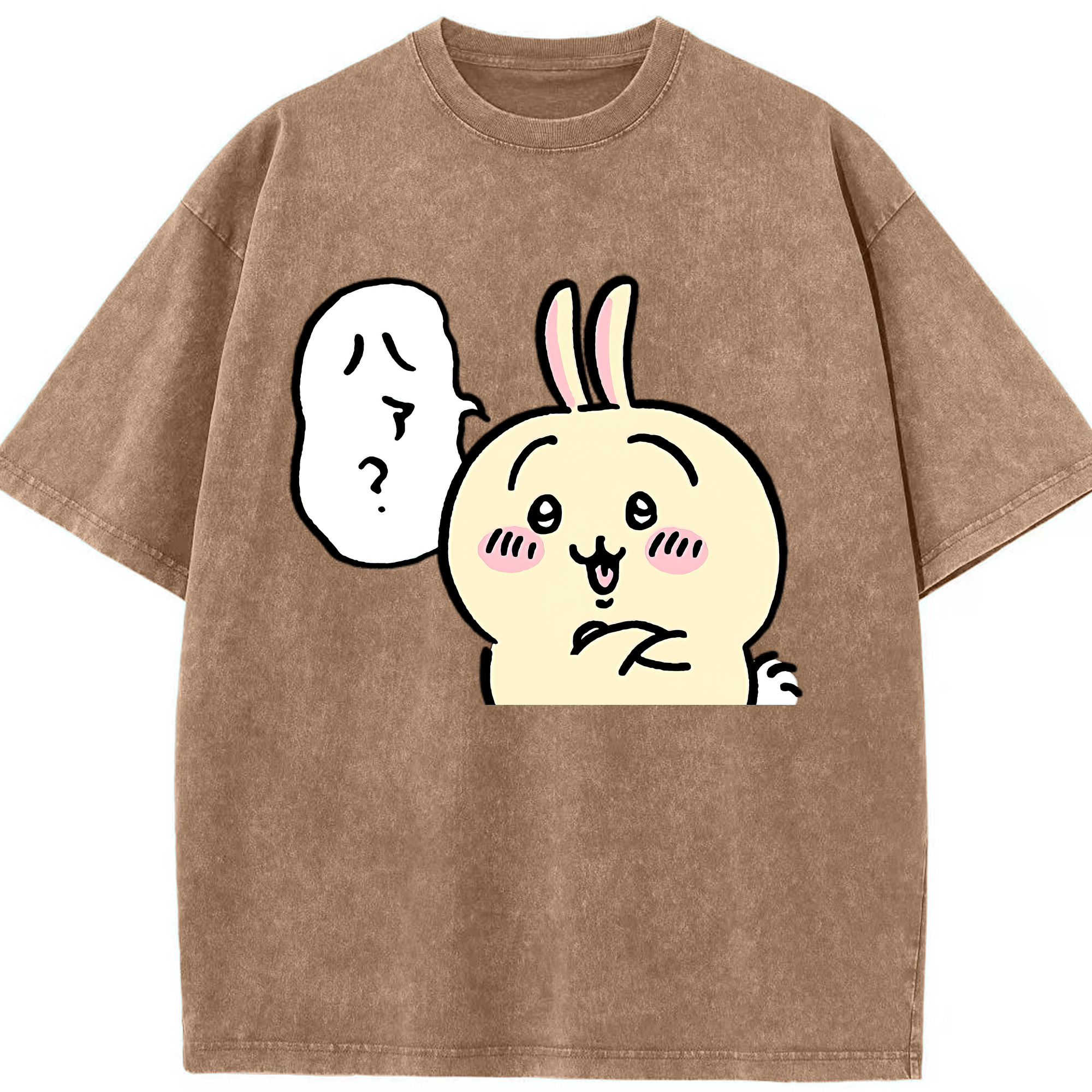 （画像用） ちいかわ うさぎ Chii-kawa usagi 綿100% ヴィンテージ風 半袖Tシャツ（フロントプリント）