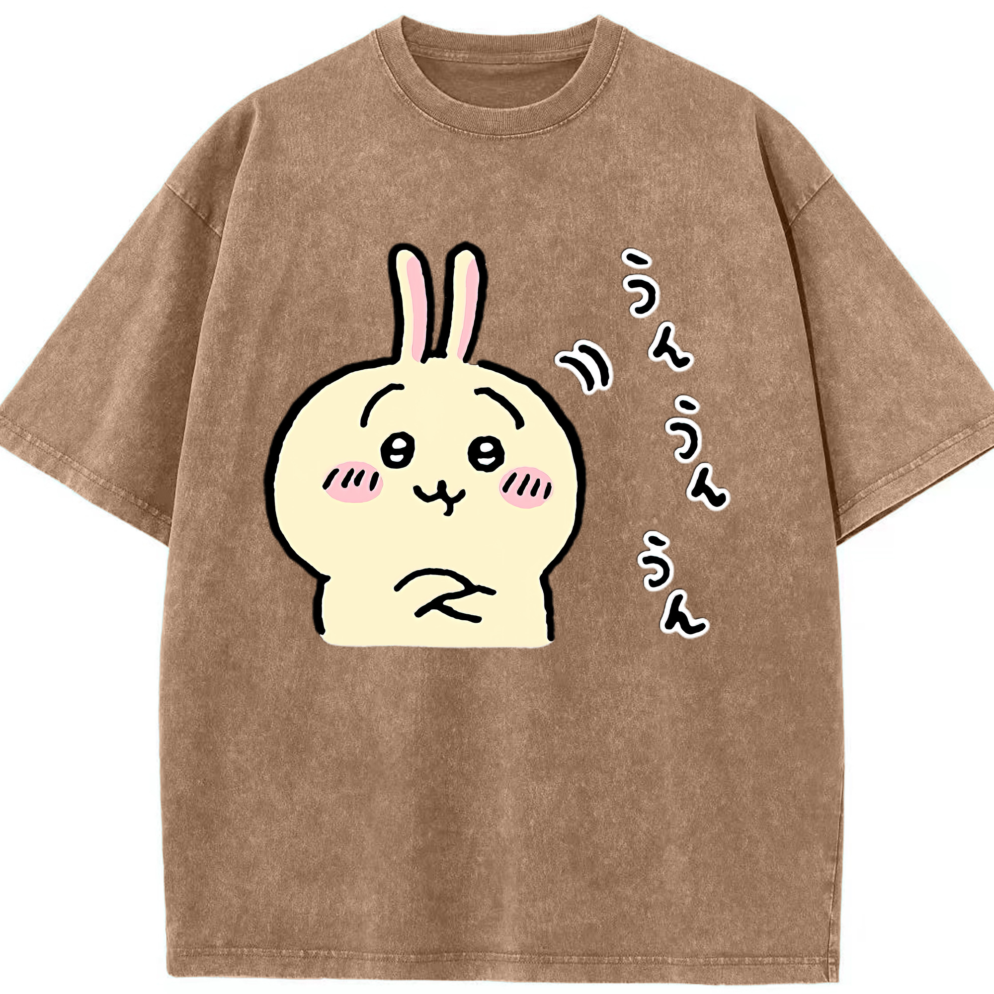 （画像用） ちいかわ うさぎ Chii-kawa usagi 綿100% ヴィンテージ風 半袖Tシャツ（フロントプリント）