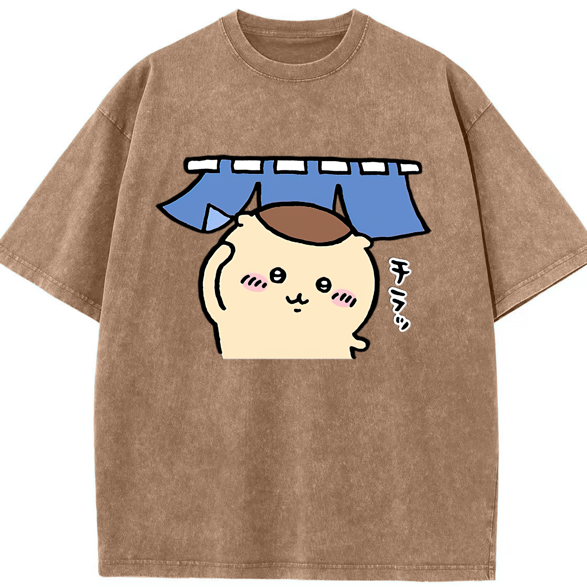 （画像用） ちいかわ くりまんじゅう Chii-kawa kuri manjū 綿100% ヴィンテージ風 半袖Tシャツ（フロントプリント）
