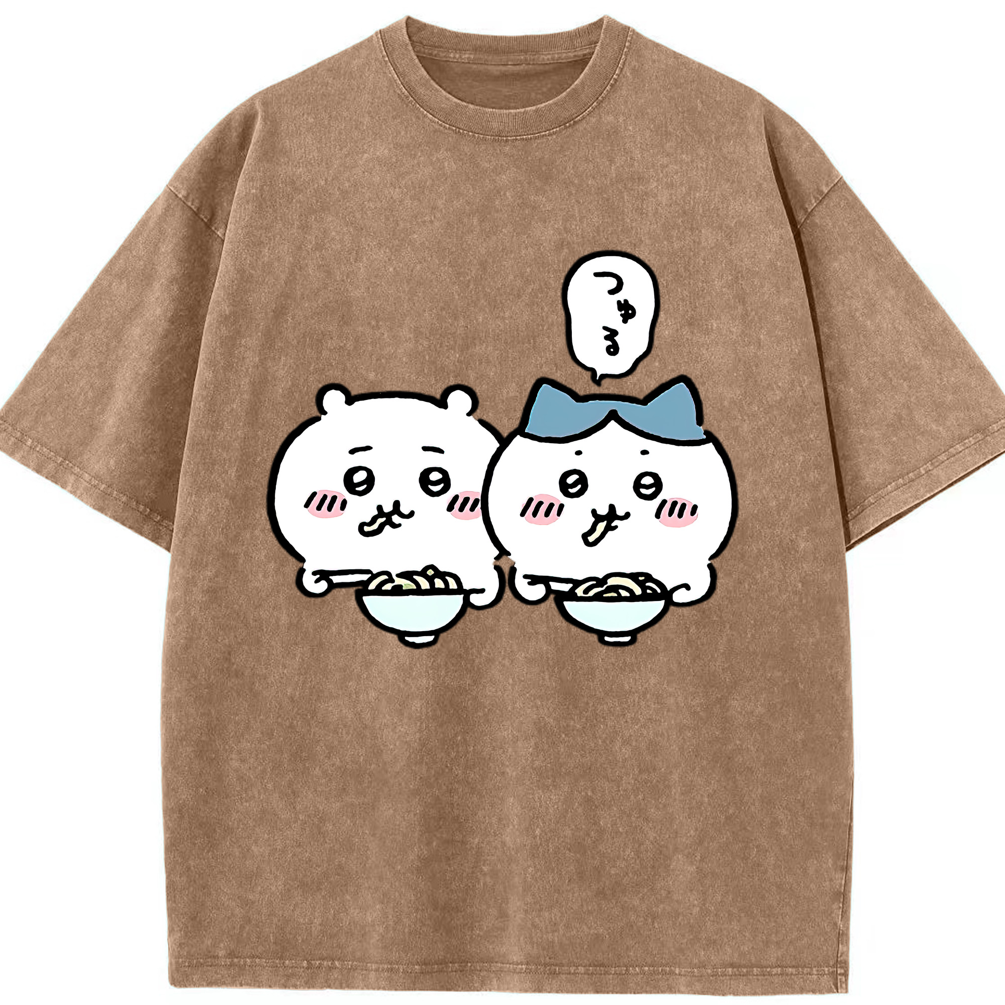 （画像用） ちいかわ ハチワレ Chii-kawa hachiware 綿100% ヴィンテージ風 半袖Tシャツ（フロントプリント）