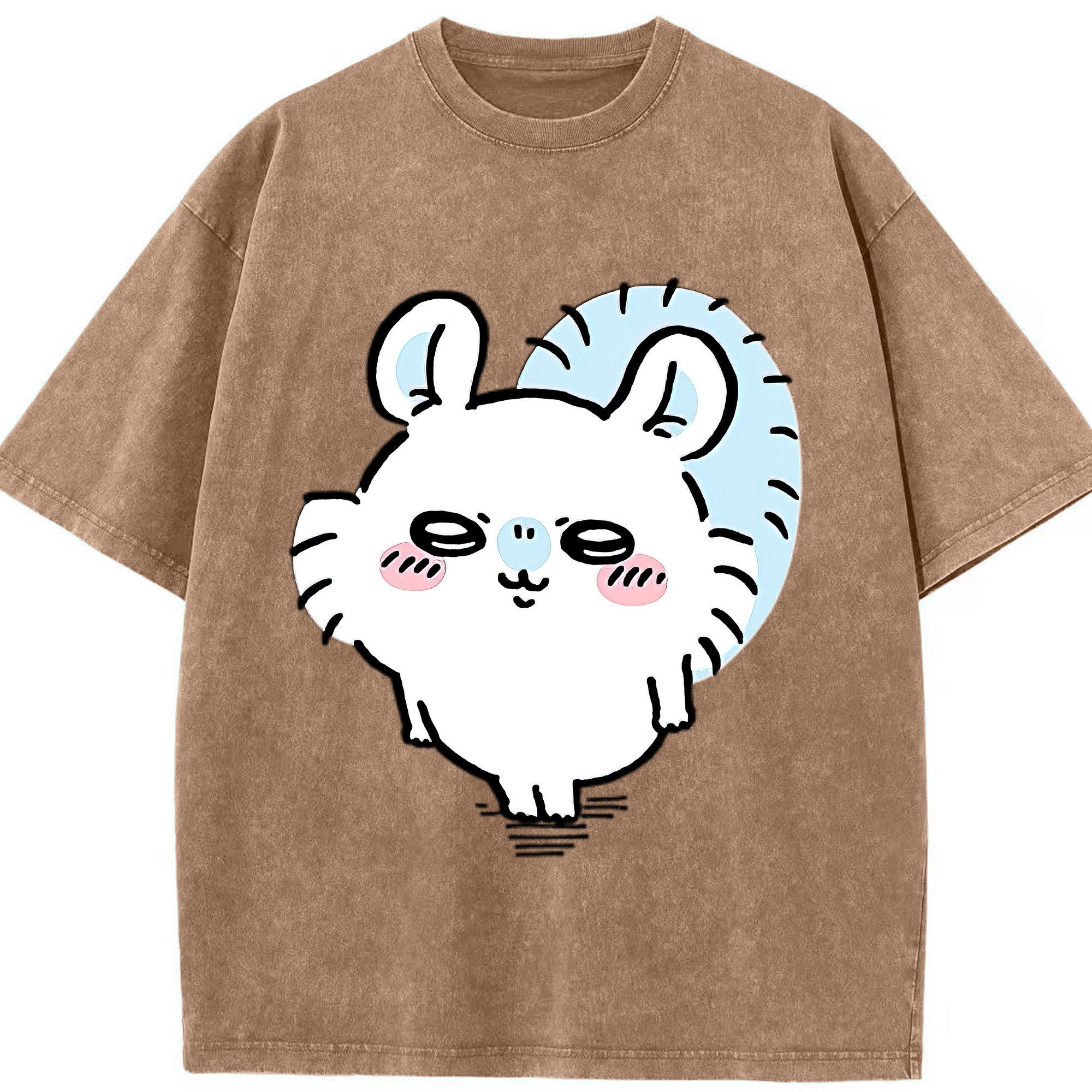 （画像用） ちいかわ モモンガ Chii-kawa Momonga 綿100% ヴィンテージ風 半袖Tシャツ（フロントプリント）