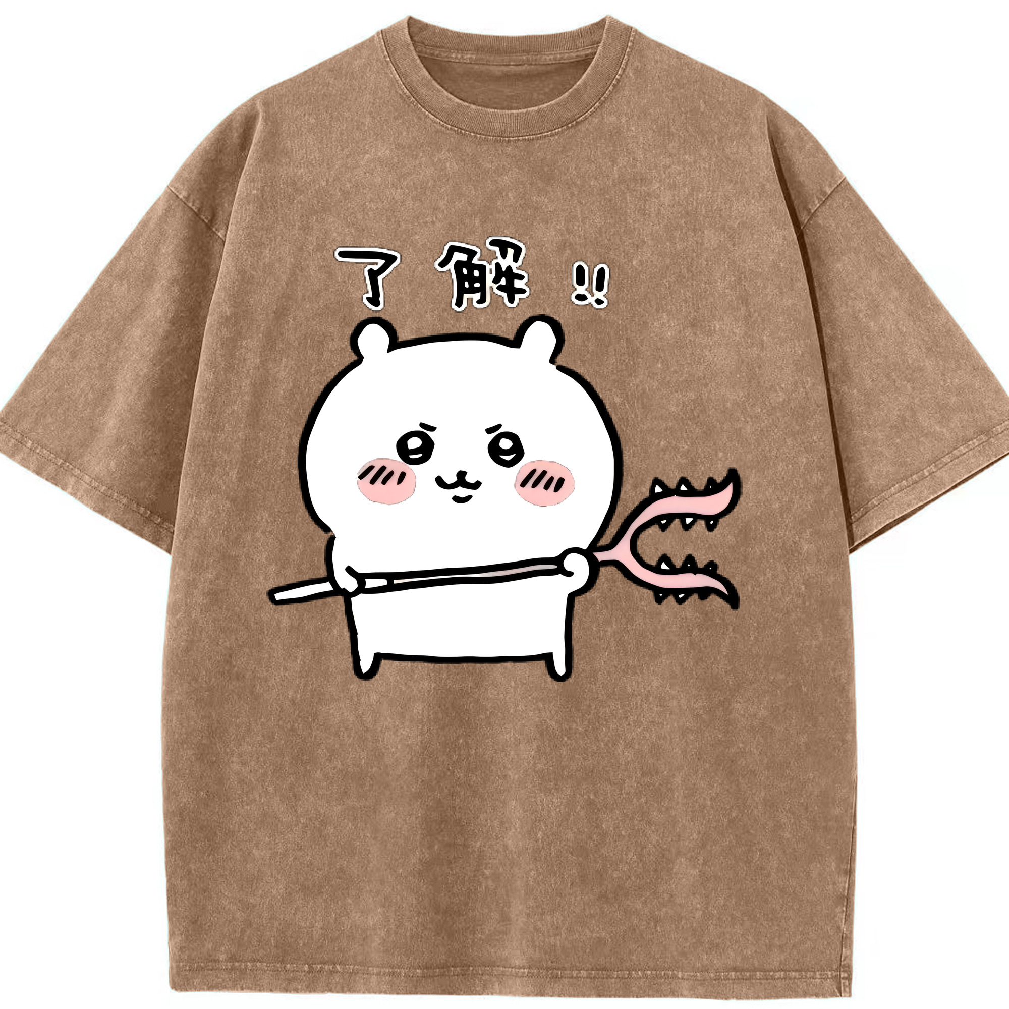 （画像用） ちいかわ ちいかわ Chii-kawa chiikawa 綿100% ヴィンテージ風 半袖Tシャツ（フロントプリント）
