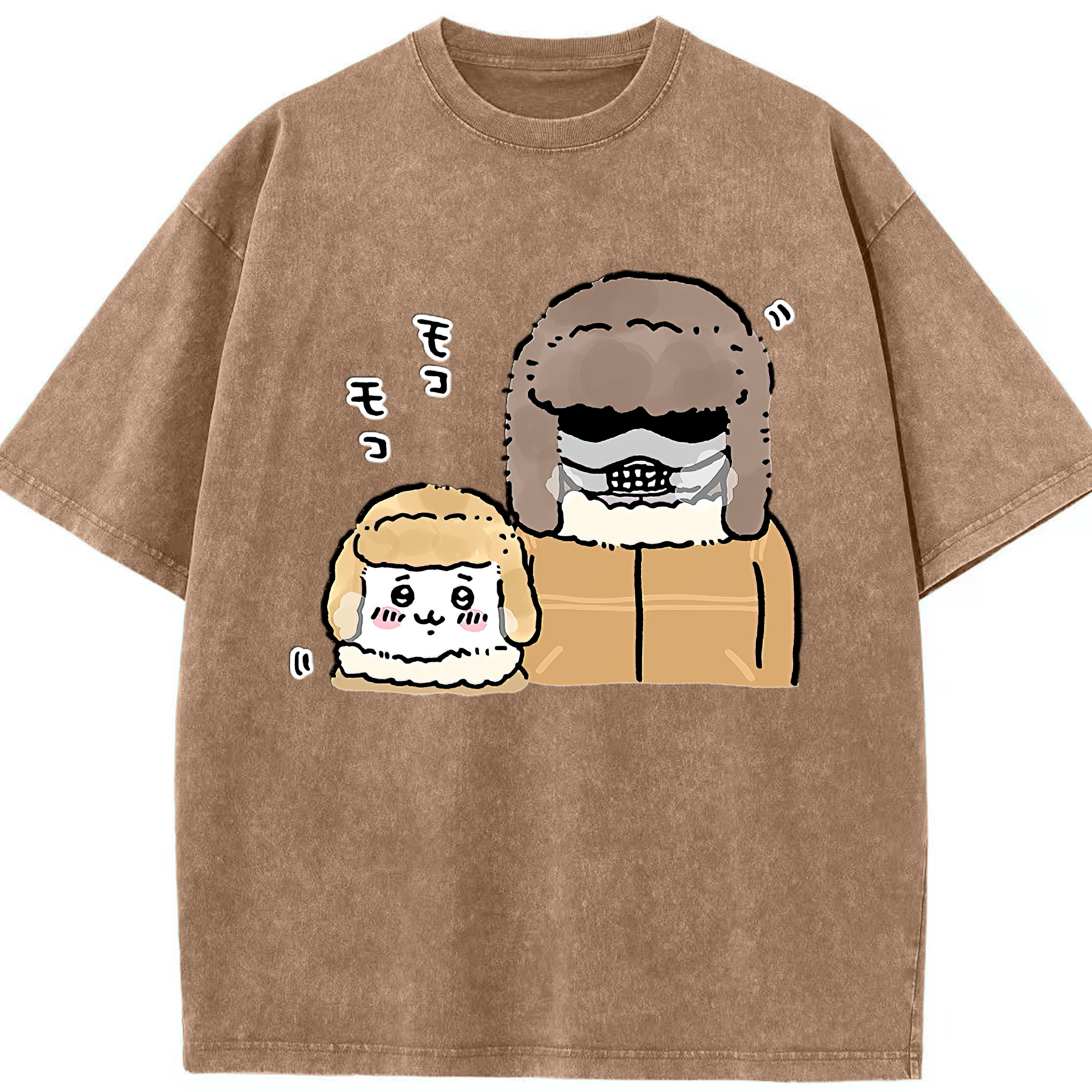 （画像用） ちいかわ 労働の鎧さん Chii-kawa Mr. Armor of Labor 綿100% ヴィンテージ風 半袖Tシャツ（フロントプリント）