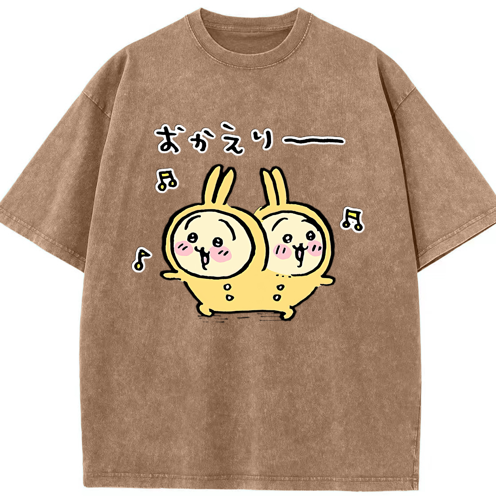 （画像用） ちいかわ うさぎ Chii-kawa usagi 綿100% ヴィンテージ風 半袖Tシャツ（フロントプリント）