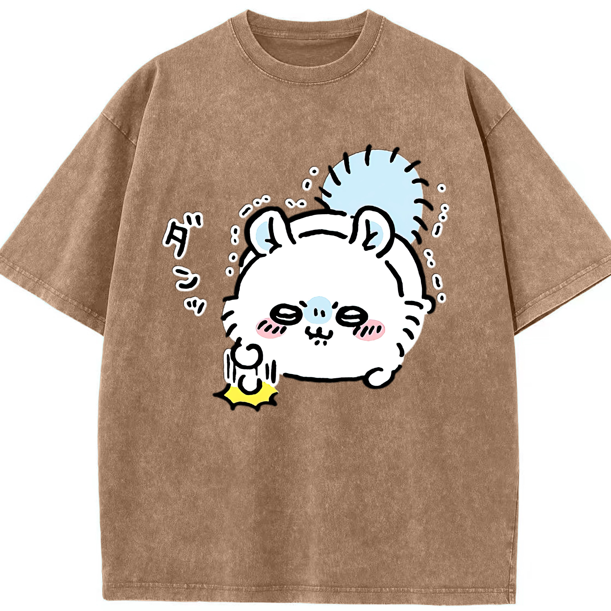 （画像用） ちいかわ モモンガ Chii-kawa Momonga 綿100% ヴィンテージ風 半袖Tシャツ（フロントプリント）