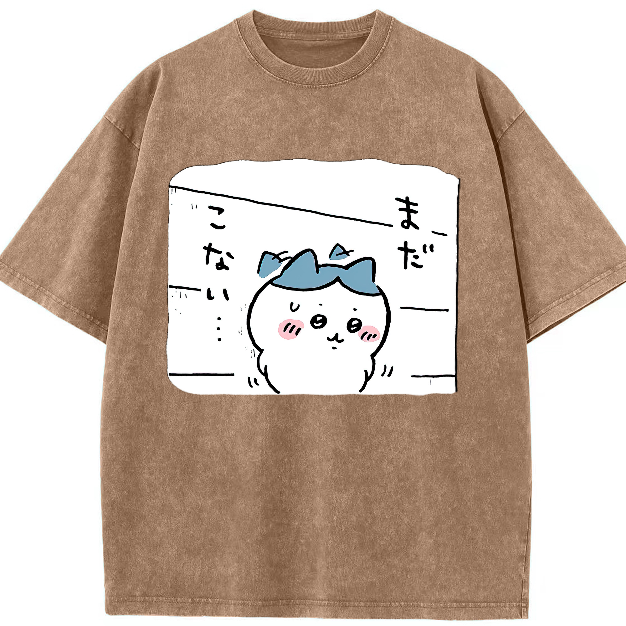 （画像用） ちいかわ ハチワレ Chii-kawa hachiware 綿100% ヴィンテージ風 半袖Tシャツ（フロントプリント）