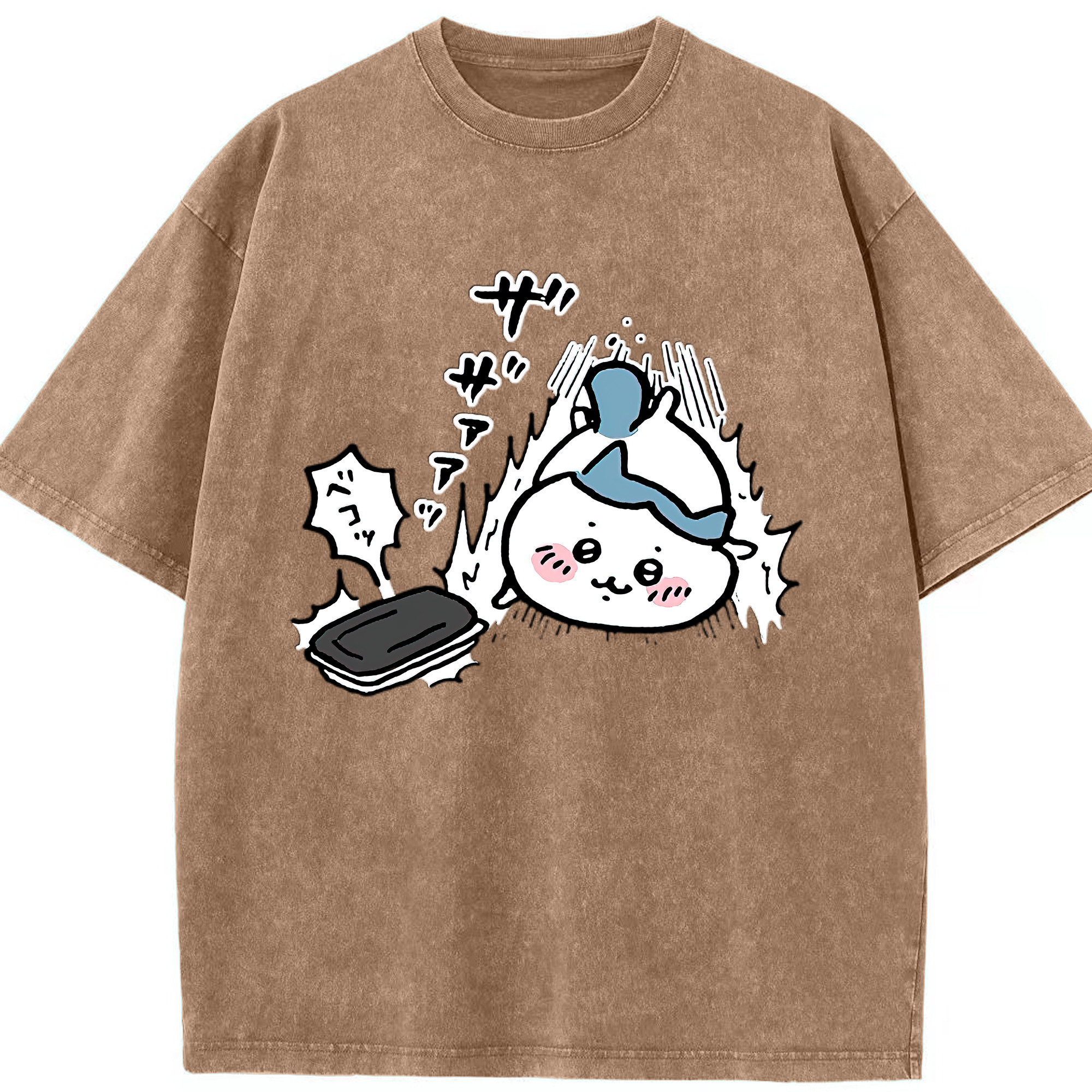 （画像用） ちいかわ ハチワレ Chii-kawa hachiware 綿100% ヴィンテージ風 半袖Tシャツ（フロントプリント）