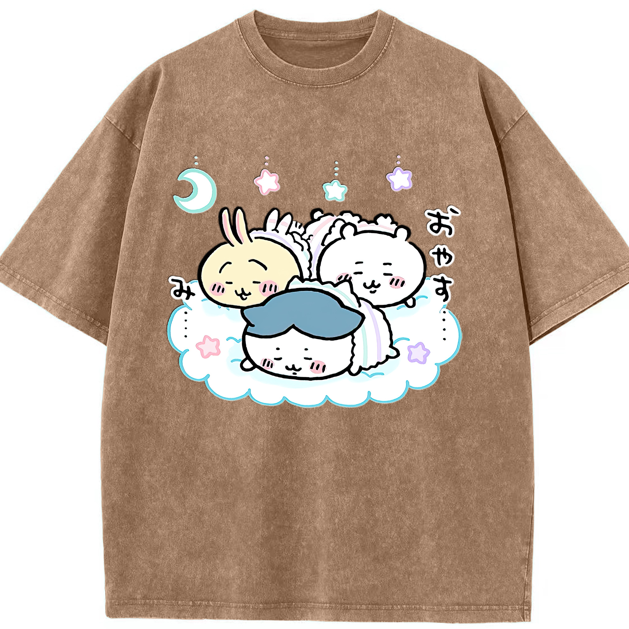 （画像用） ちいかわ ハチワレ Chii-kawa hachiware 綿100% ヴィンテージ風 半袖Tシャツ（フロントプリント）