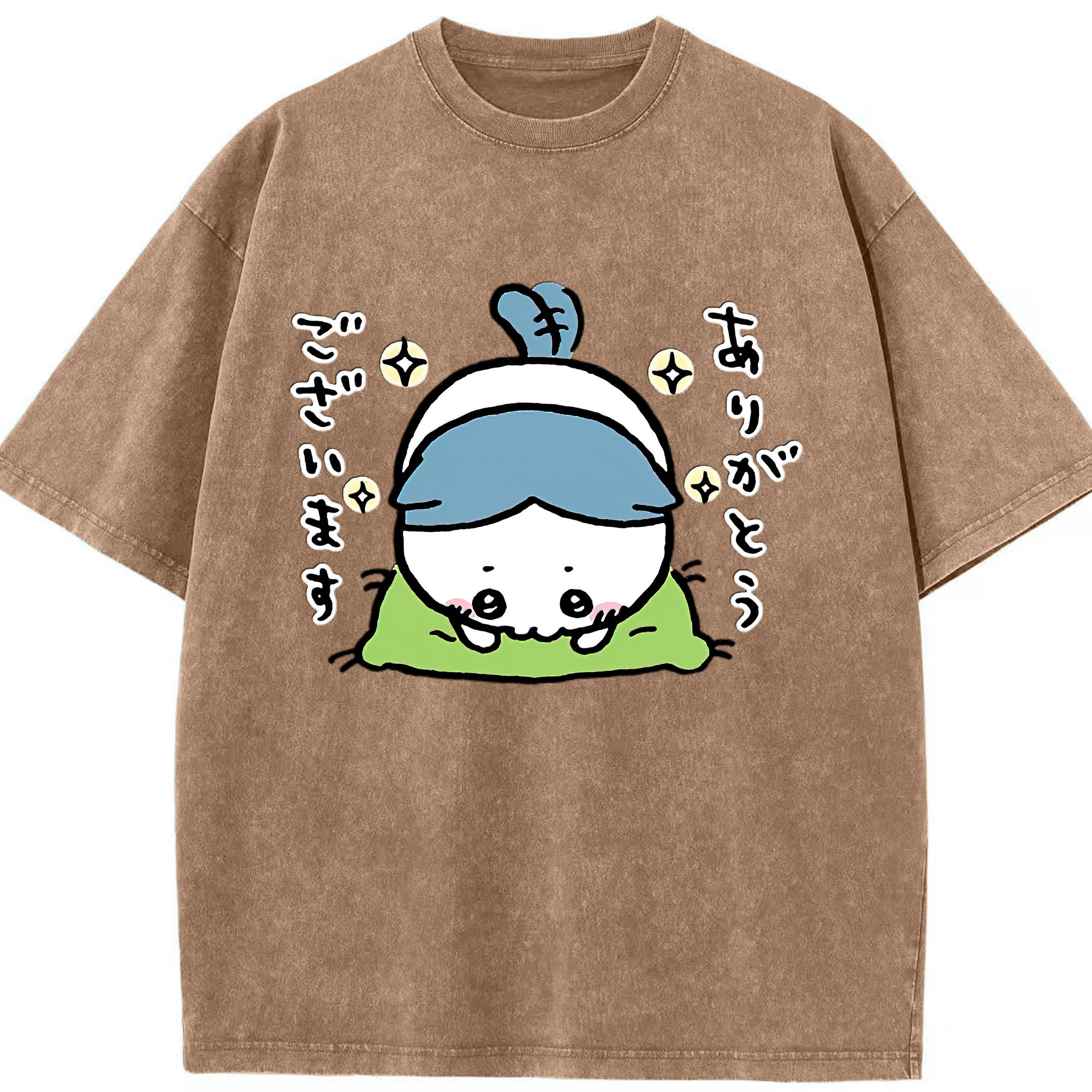 （画像用） ちいかわ ハチワレ Chii-kawa hachiware 綿100% ヴィンテージ風 半袖Tシャツ（フロントプリント）