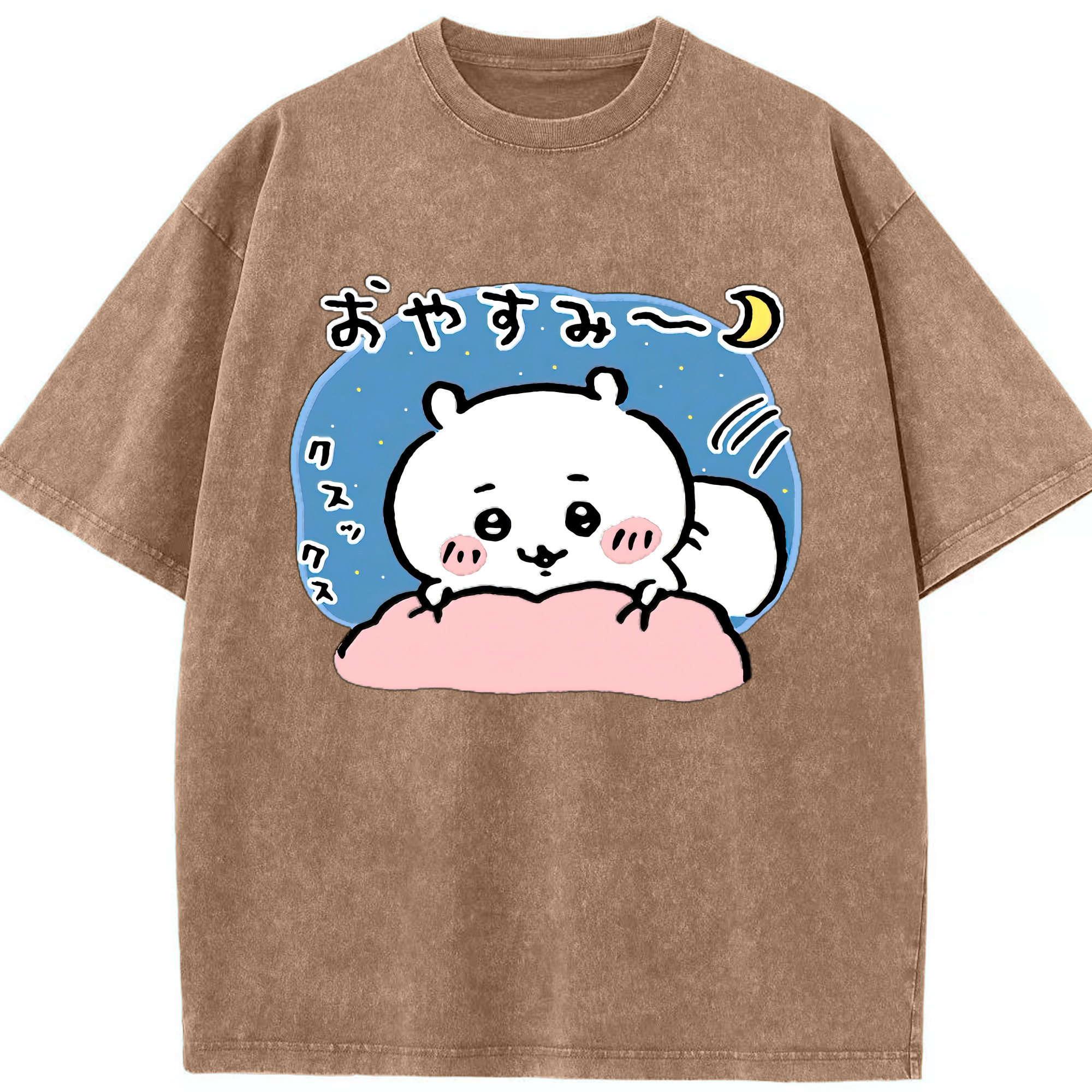 （画像用） ちいかわ ちいかわ Chii-kawa chiikawa 綿100% ヴィンテージ風 半袖Tシャツ（フロントプリント）