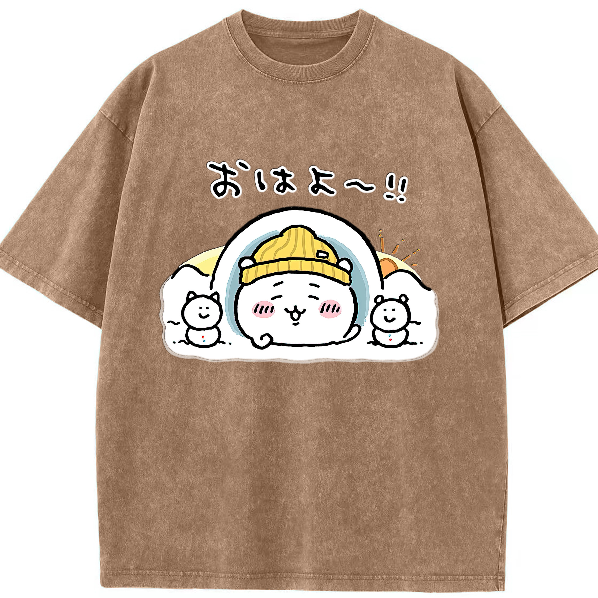 （画像用） ちいかわ ちいかわ Chii-kawa chiikawa 綿100% ヴィンテージ風 半袖Tシャツ（フロントプリント）