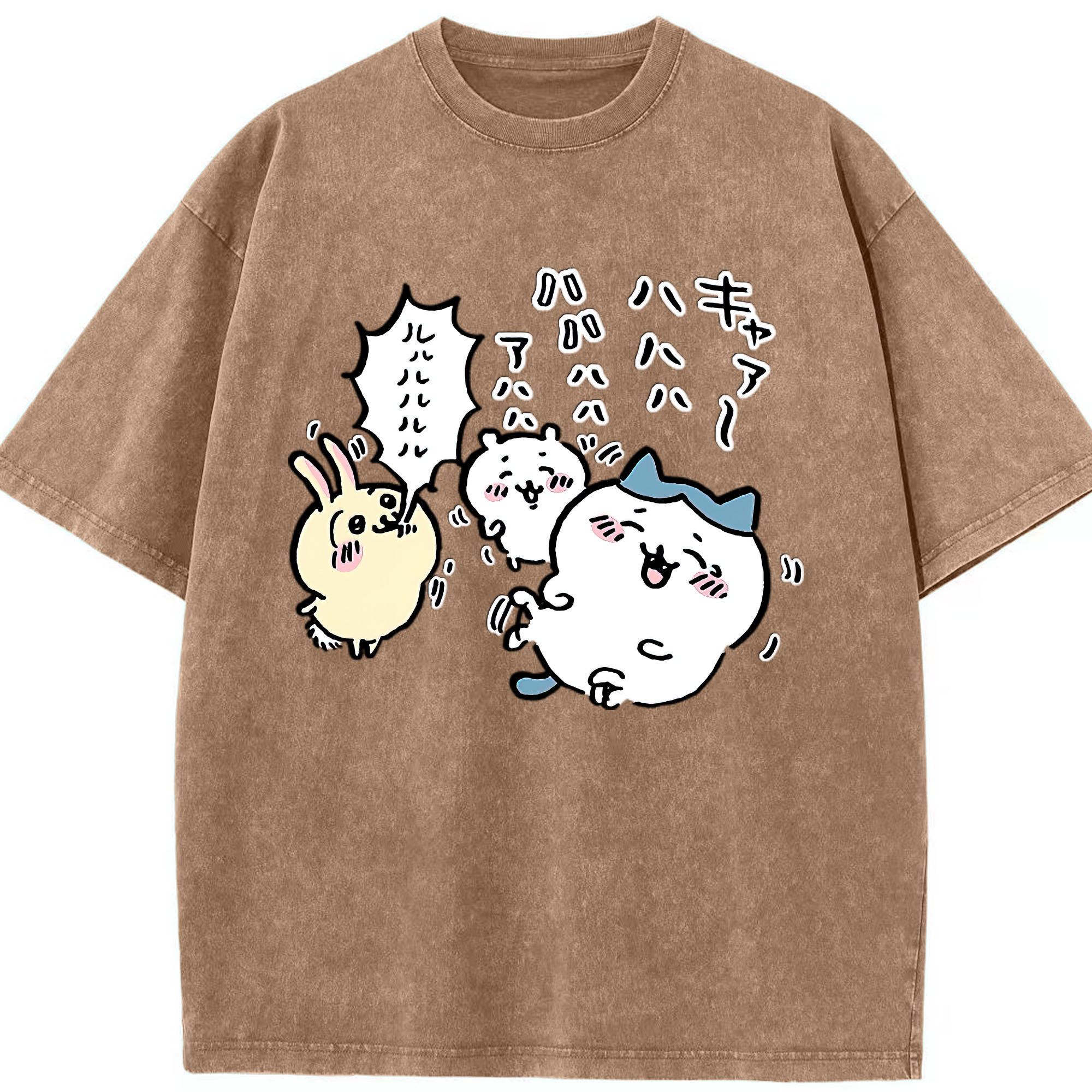 （画像用） ちいかわ うさぎ Chii-kawa usagi 綿100% ヴィンテージ風 半袖Tシャツ（フロントプリント）