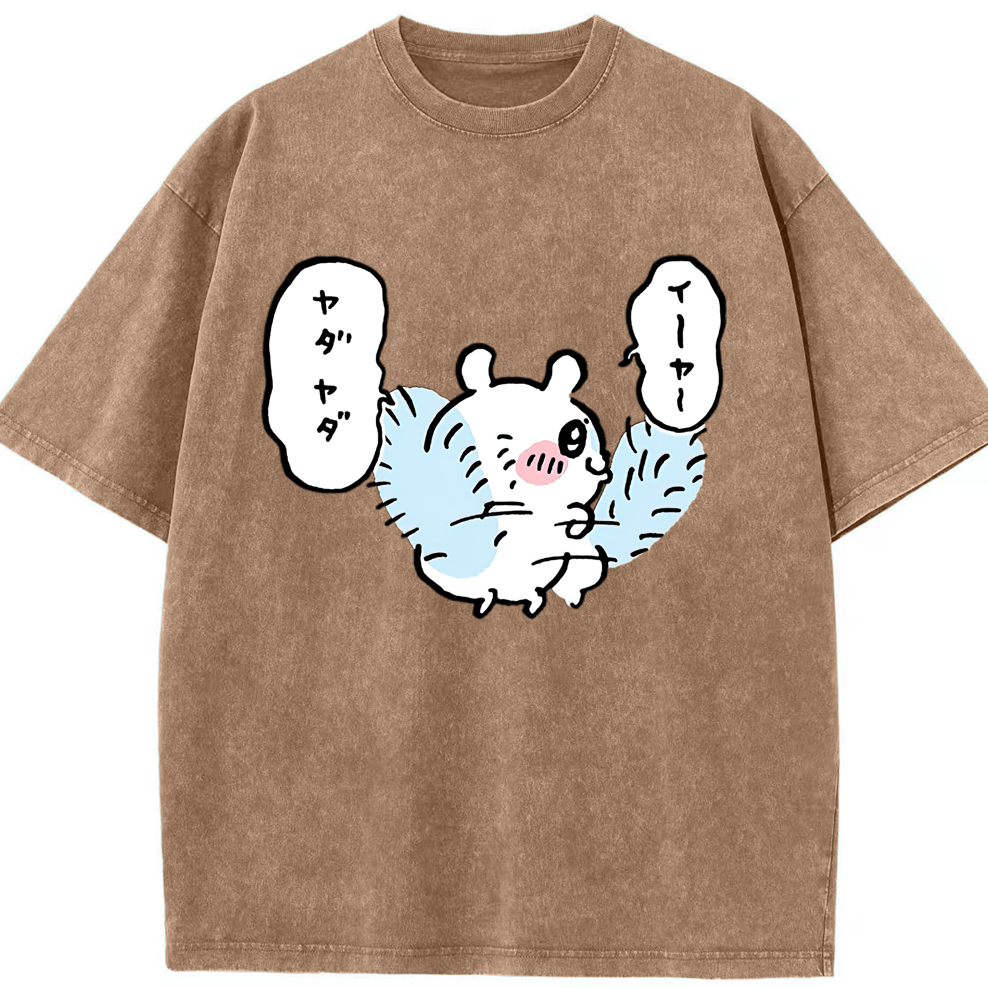 （画像用） ちいかわ モモンガ Chii-kawa Momonga 綿100% ヴィンテージ風 半袖Tシャツ（フロントプリント）