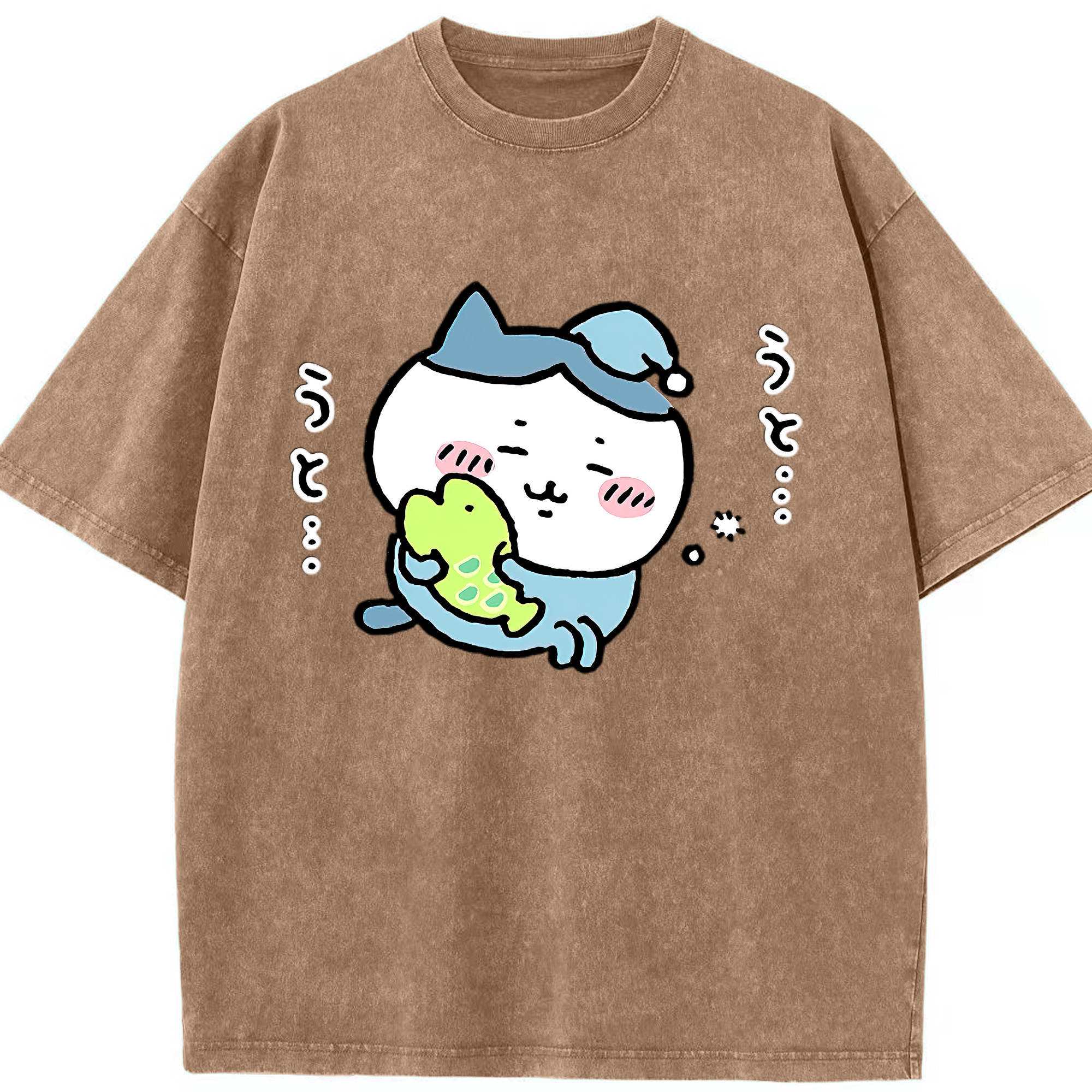 （画像用） ちいかわ ハチワレ Chii-kawa hachiware 綿100% ヴィンテージ風 半袖Tシャツ（フロントプリント）