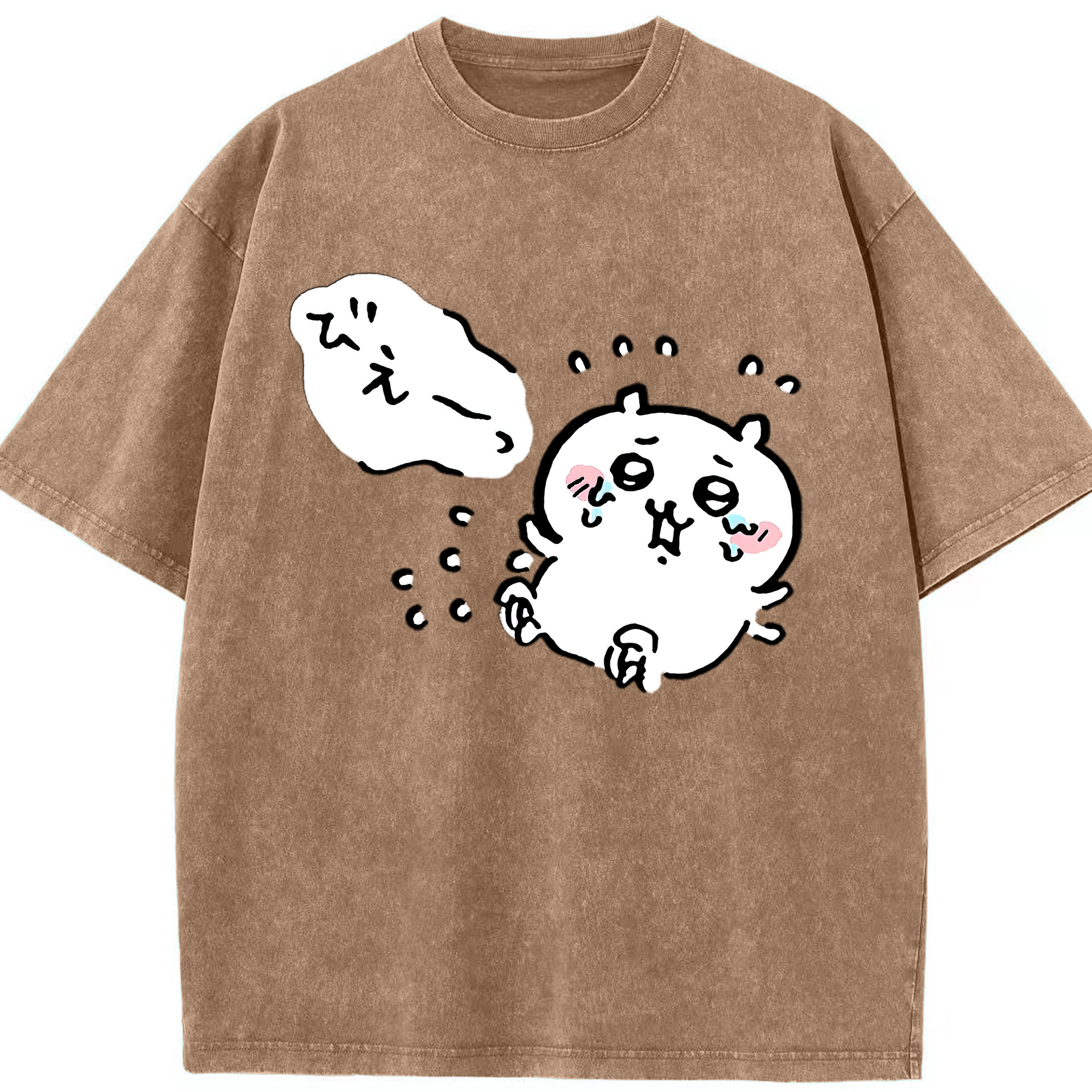 （画像用） ちいかわ ちいかわ Chii-kawa chiikawa 綿100% ヴィンテージ風 半袖Tシャツ（フロントプリント）