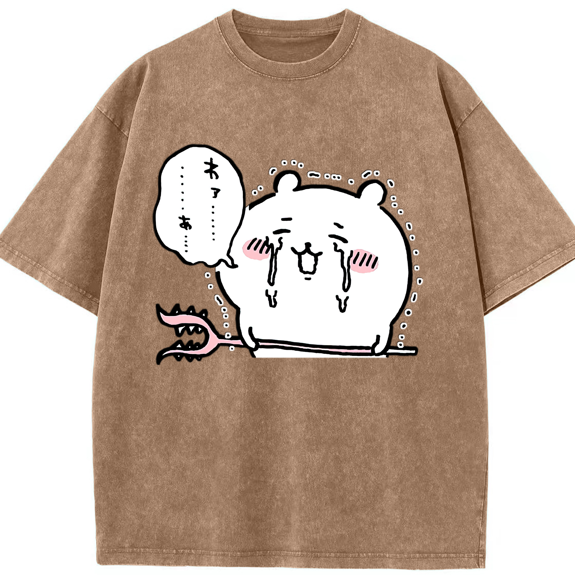 （画像用） ちいかわ ちいかわ Chii-kawa chiikawa 綿100% ヴィンテージ風 半袖Tシャツ（フロントプリント）